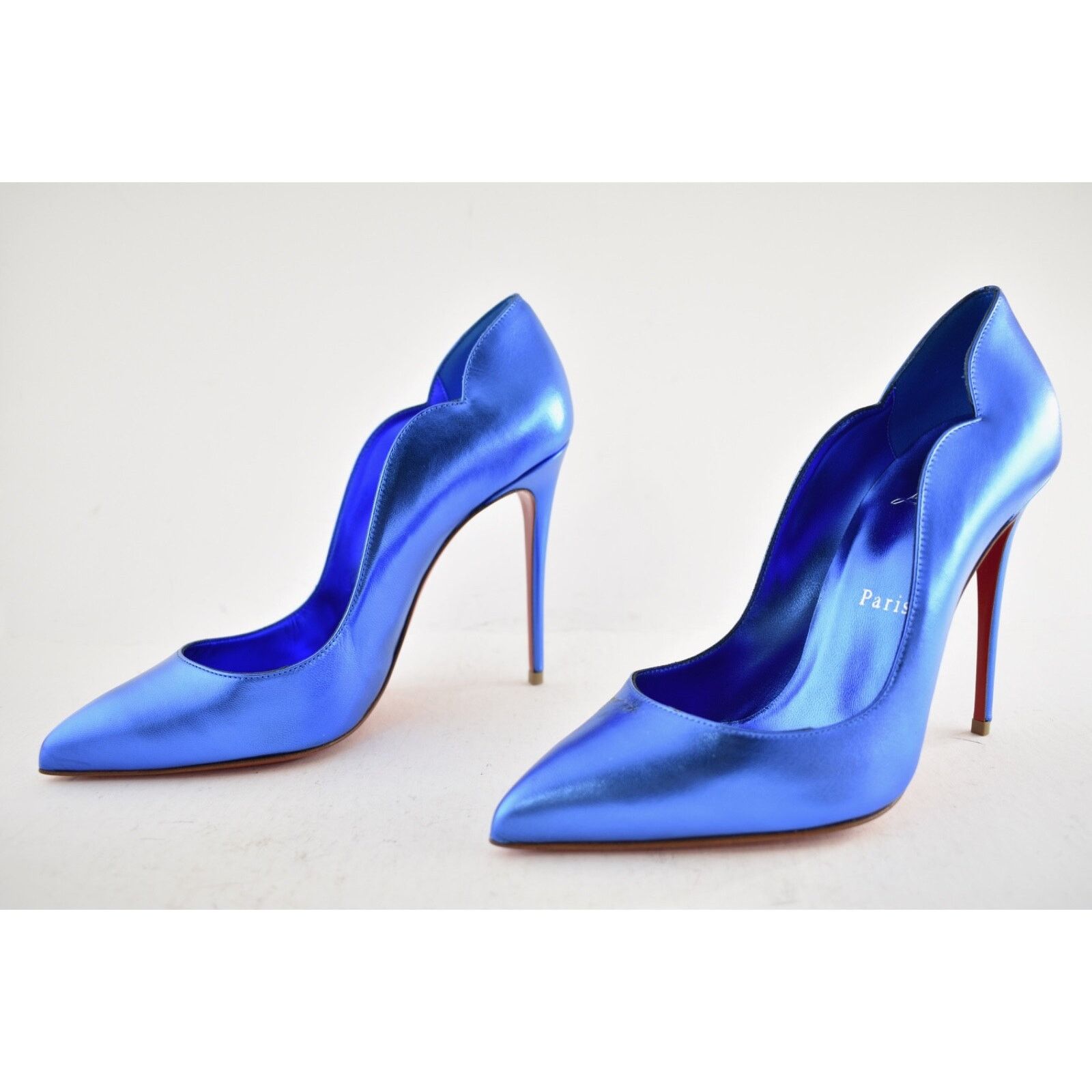 Christian Louboutin Christian Louboutin Hot Chick 100 Alize Blue Leather Pointed Size US 7 / IT 37 - 10 Thumbnail