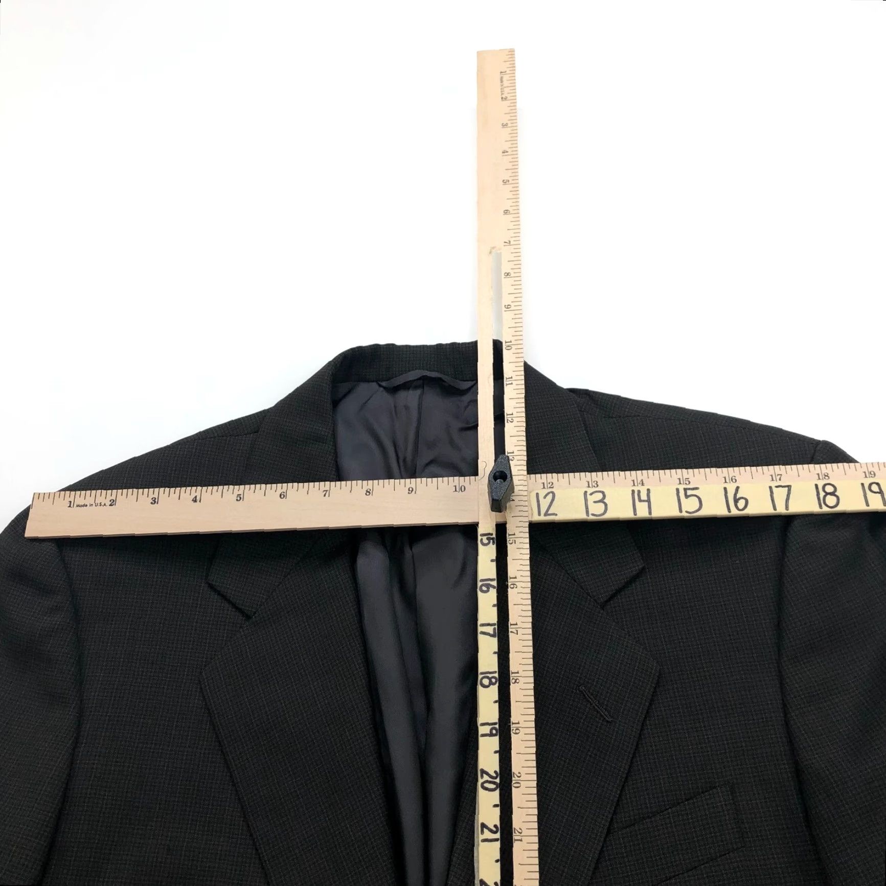 Loro Piana Hickey Freeman Sport Coat Jacket Tasmanian Ing. Loro Piana Super 120s 40R Wool Check Single-Breasted Notch Lapel, 4-Button Sleeve, Regular Fit Mens Size US XXS / EU 40 - 6 Thumbnail
