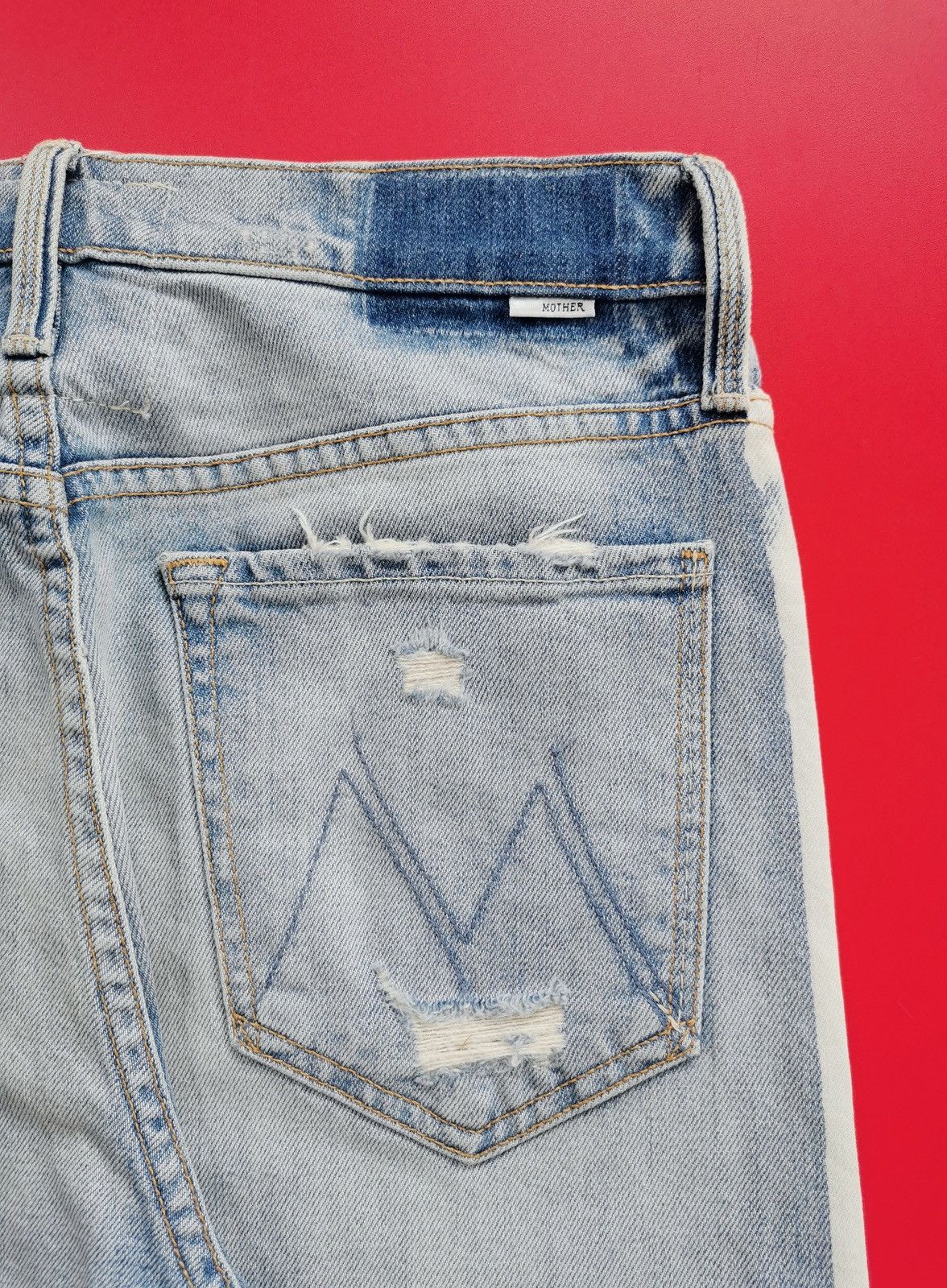 MOTHER Mother The Trasher Stripe Confession Jeans Size 29" - 8 Thumbnail