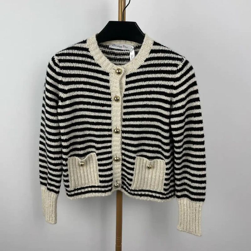 Dior Dior Striped Cotton Cardigan for Women 0089 Size M / US 6-8 / IT 42-44 - 1 Thumbnail