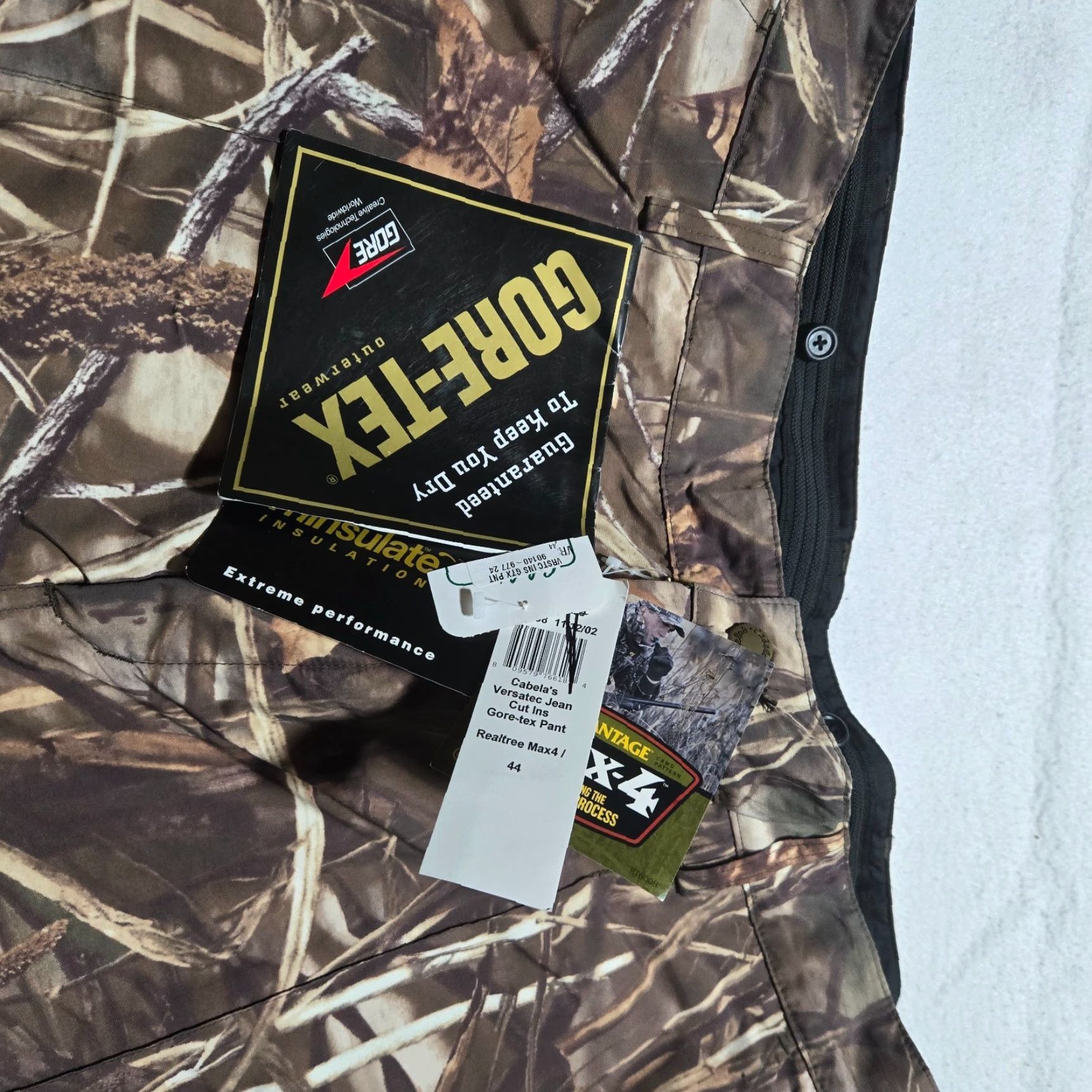 Vintage NEW Cabela's Pants Realtree Camo Gore Tex Thinsulate Lined Adult Men's 44 Tre Distance: 0 Size US 44 / EU 60 - 4 Thumbnail