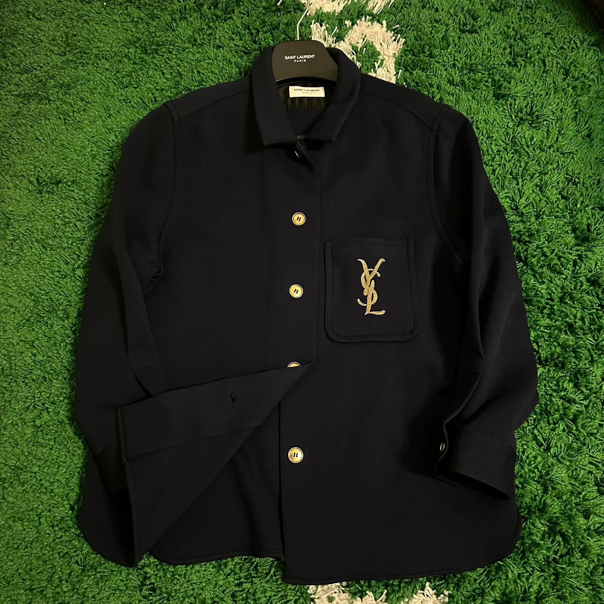 Saint Laurent Paris Saint Laurent Black Gold Button Blazer Size US S / EU 44-46 / 1 - 1 Thumbnail