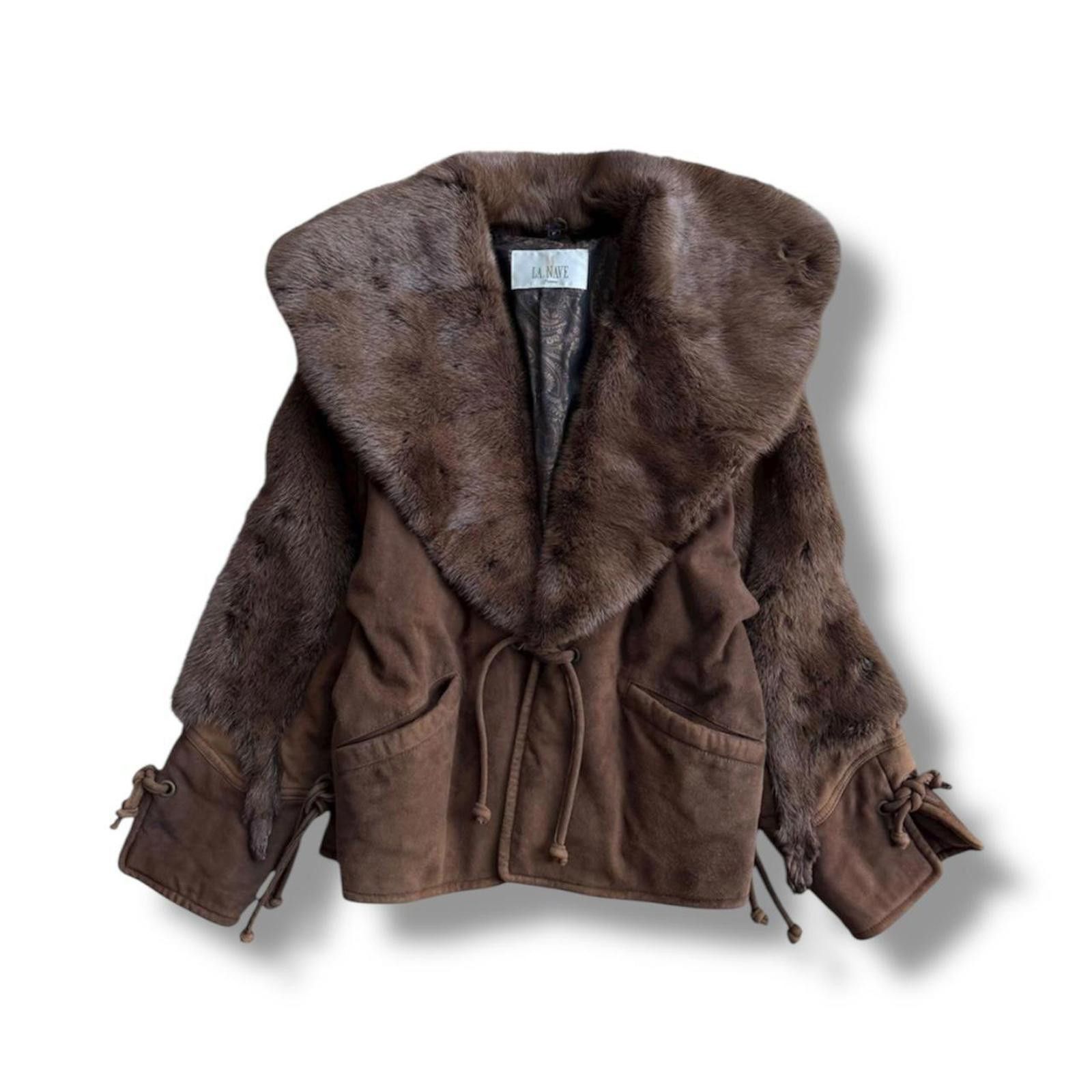 Other Real raccoon fur fairy grunge suede feel brown jacket coat Size XS / US 0-2 / IT 36-38 - 1 Thumbnail