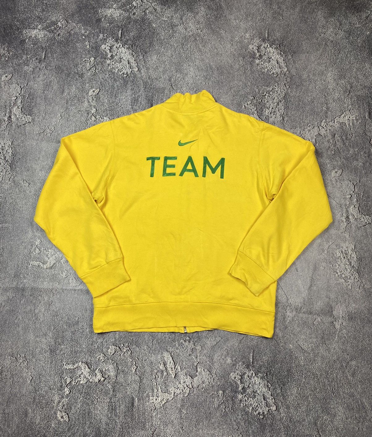 Nike Vintage 00s Nike Team Yellow Full Zip High Neck Y2K Size US L / EU 52-54 / 3 - 7 Thumbnail