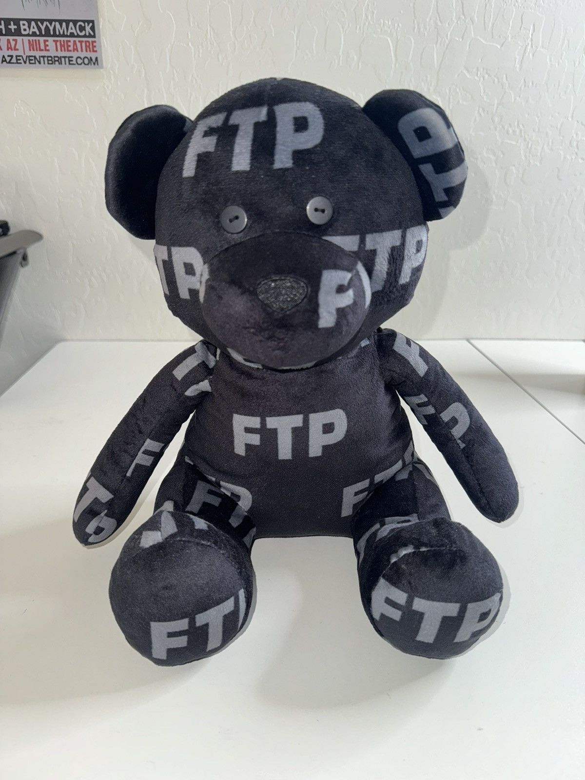 image of Ftp Fuck The Population Teddy Bear Plush in Black, Men's