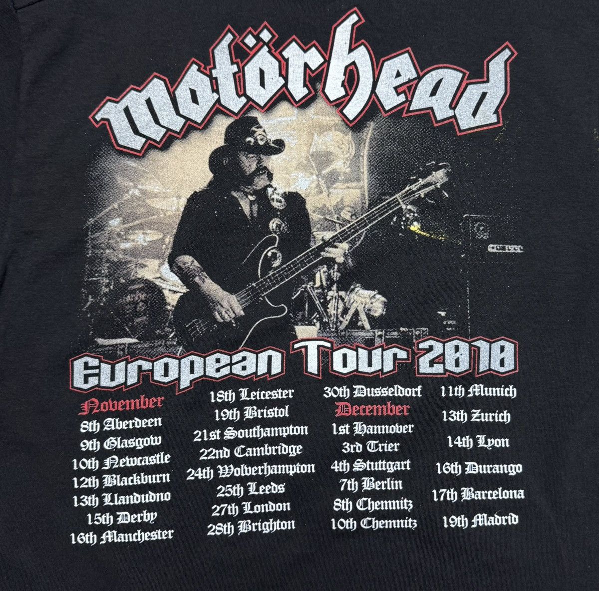 Fruit Of The Loom Motorhead European Tour 2010 Band T-Shirt Double-Sided Print Size US M / EU 48-50 / 2 - 8 Thumbnail