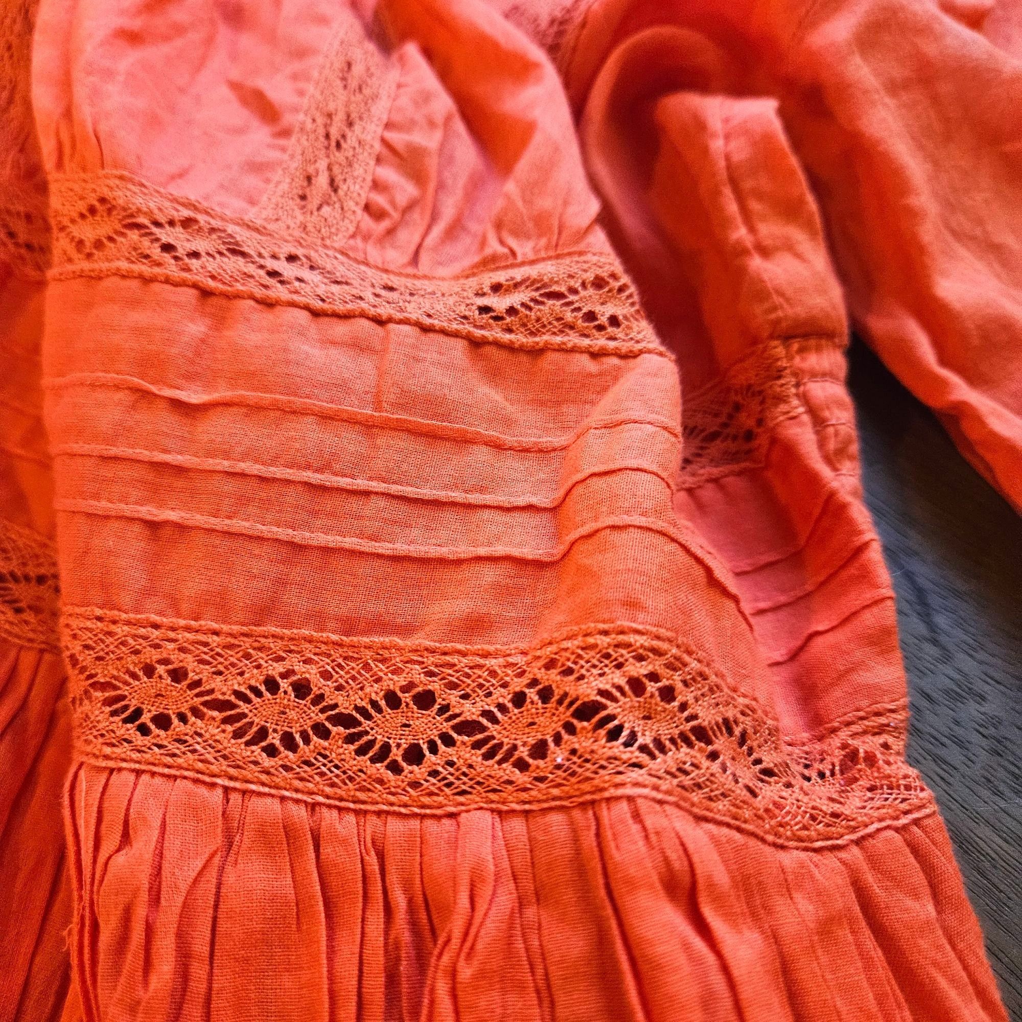 Free People Women Orange Dress 12 Whimsygoth, Boho Fall, Fol