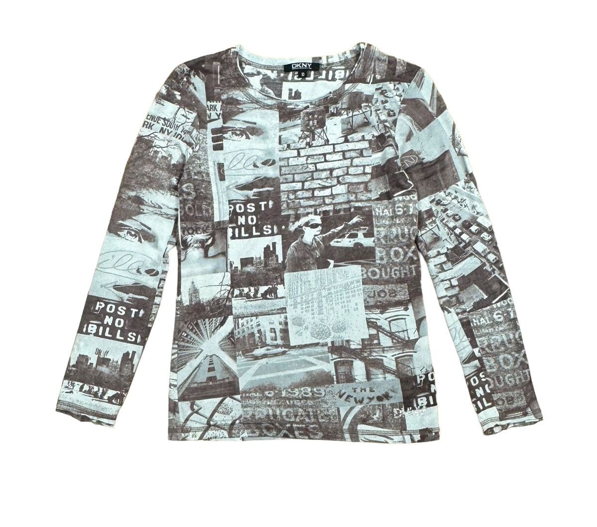 DKNY DKNY Newspaper Printed Stretch Blouse size 10 Size S / US 4 / IT 40 - 11 Thumbnail