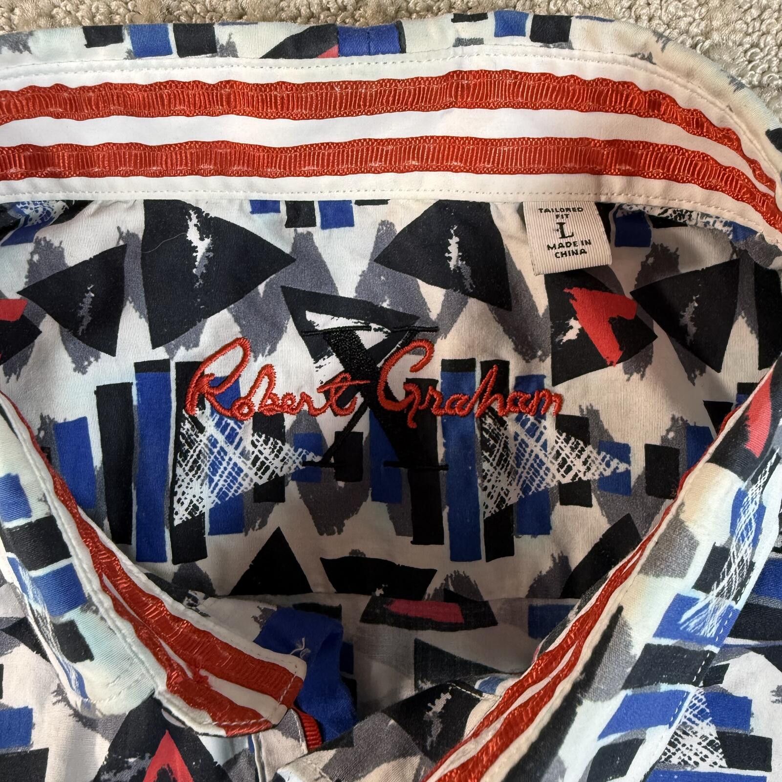 Robert Graham Robert Graham Geometric Print Button Up Shirt Size US L / EU 52-54 / 3 - 4 Thumbnail