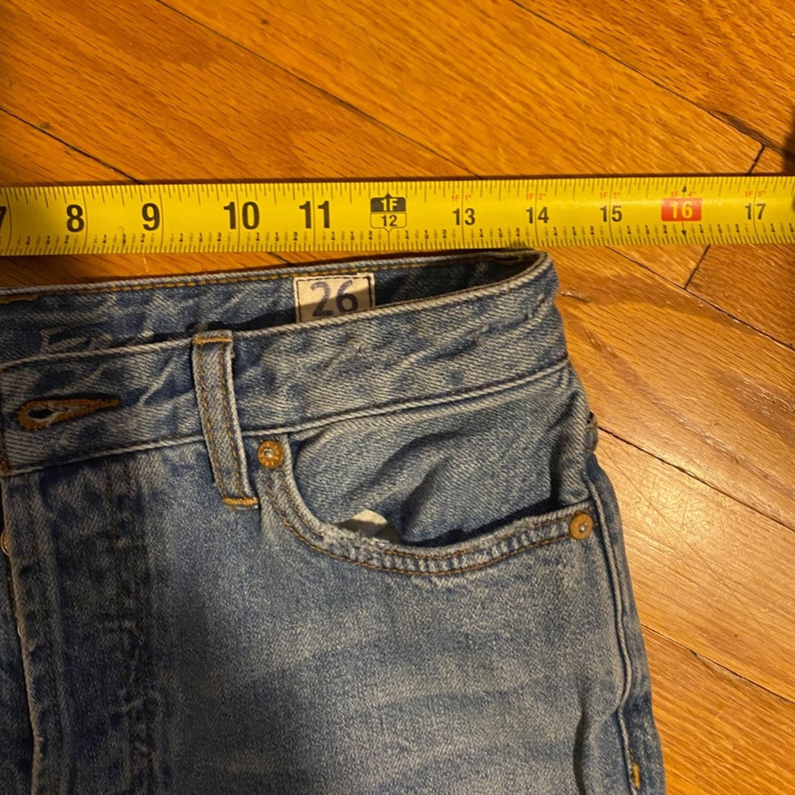 Free People Free People High-Rise Regular Button Fly Raw Hem Jeans - 26 Size 26" / US 2 / IT 38 - 9 Thumbnail