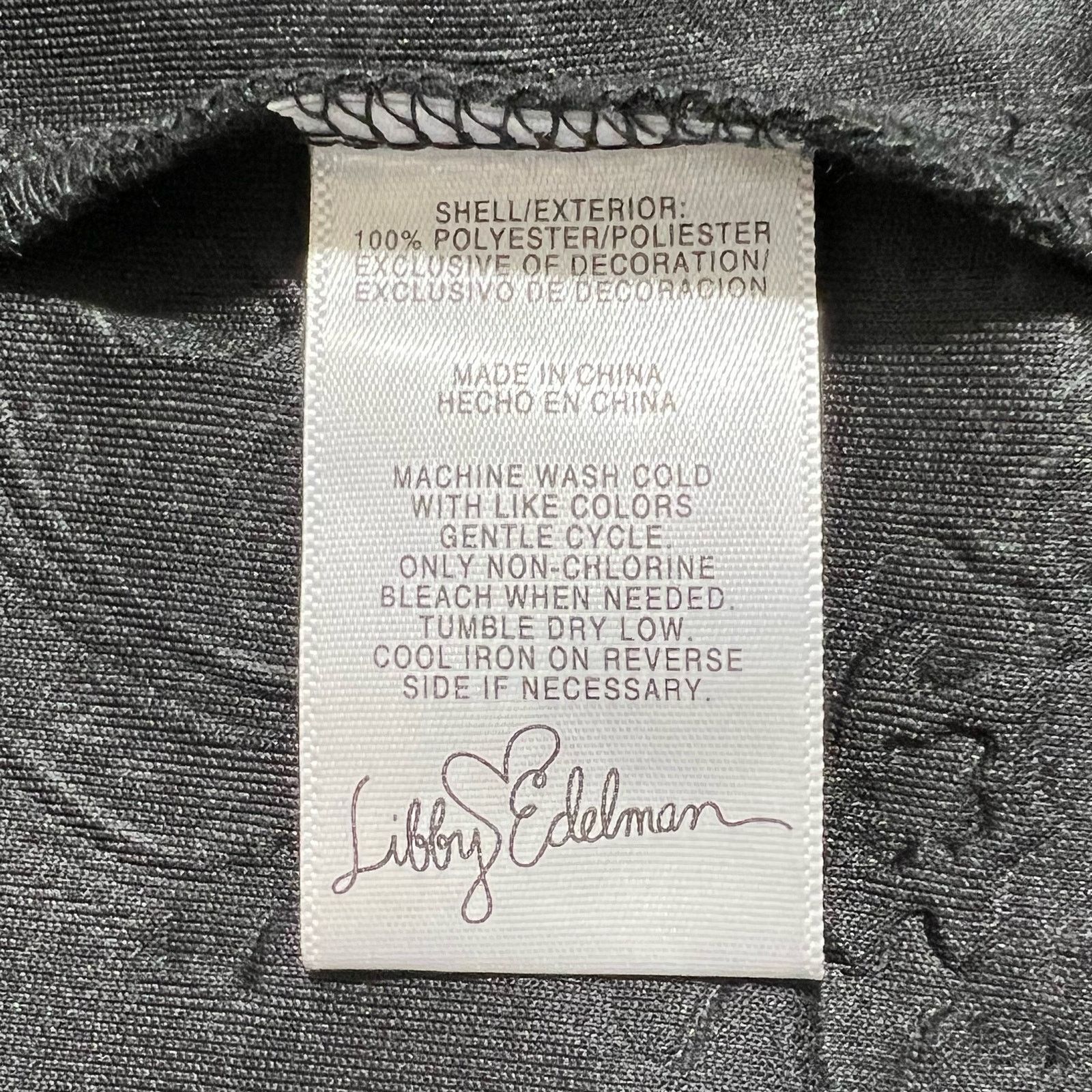 JCPenney Libby Edelman Black Patterned Embossed Bell Sleeve Dress Size L / US 10 / IT 46 - 12 Thumbnail