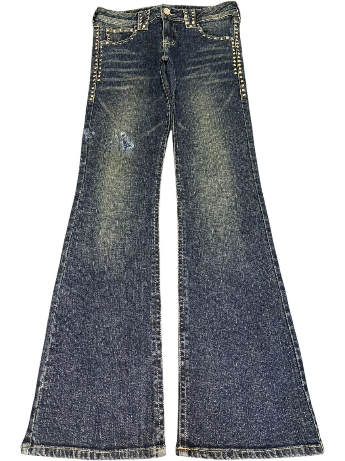 Hysteric Glamour Vintage Japanese Brand Distress Low Rise Flare Jeans Size 28" / US 6 / IT 42 - 1 Thumbnail