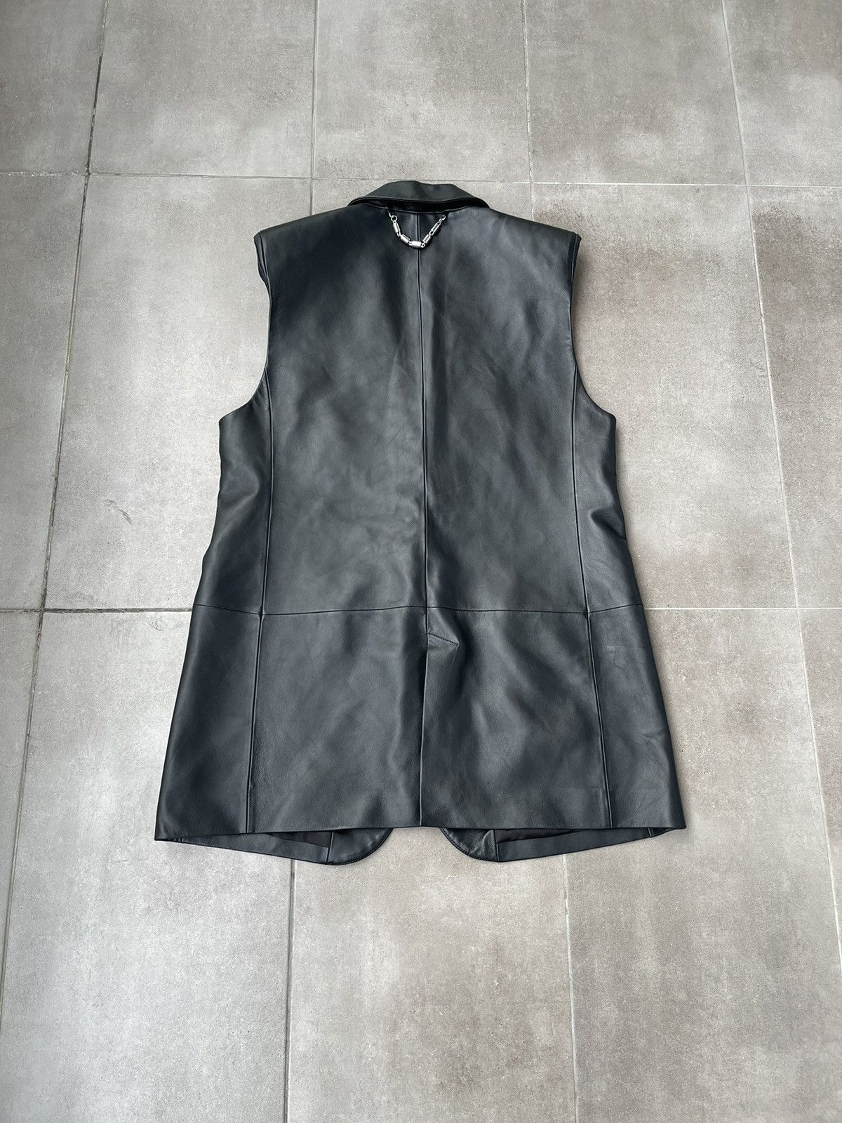 032c !DS! FW22 032c Black Leather Sleeve Less Vest Top Size US M / EU 48-50 / 2 - 7 Thumbnail