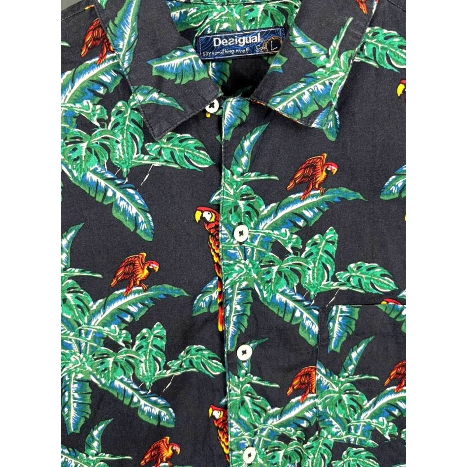 Desigual Desigual Shirt Mens L Casual Size Multicolor Hawaiian Short Sleeve Button Size US L / EU 52-54 / 3 - 4 Thumbnail