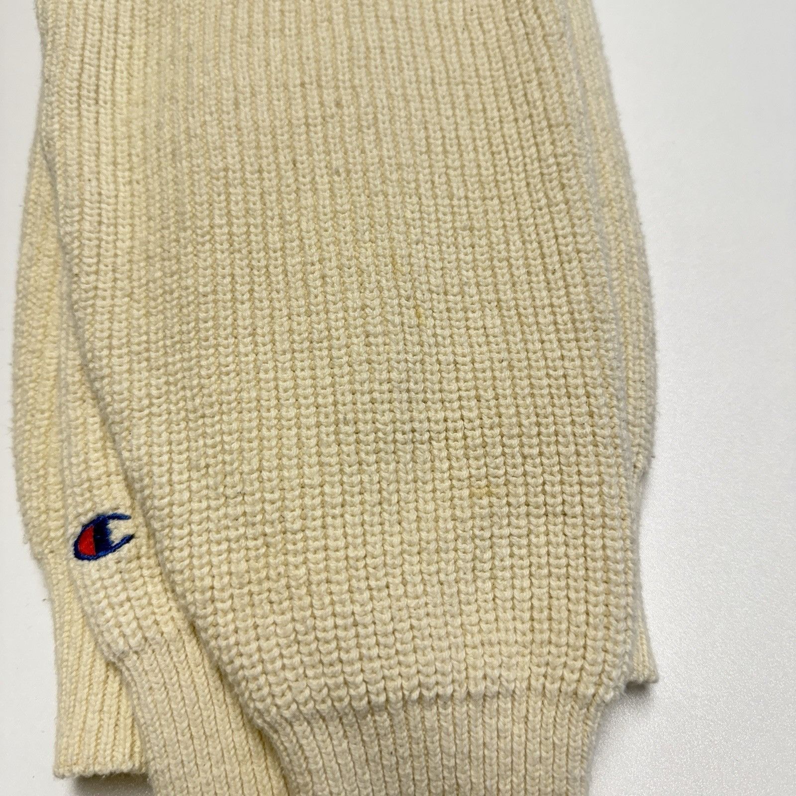 Champion × Vintage Vintage Champion Knit Sweater Mt Carmel Crewneck Cream Made Size US M / EU 48-50 / 2 - 8 Thumbnail