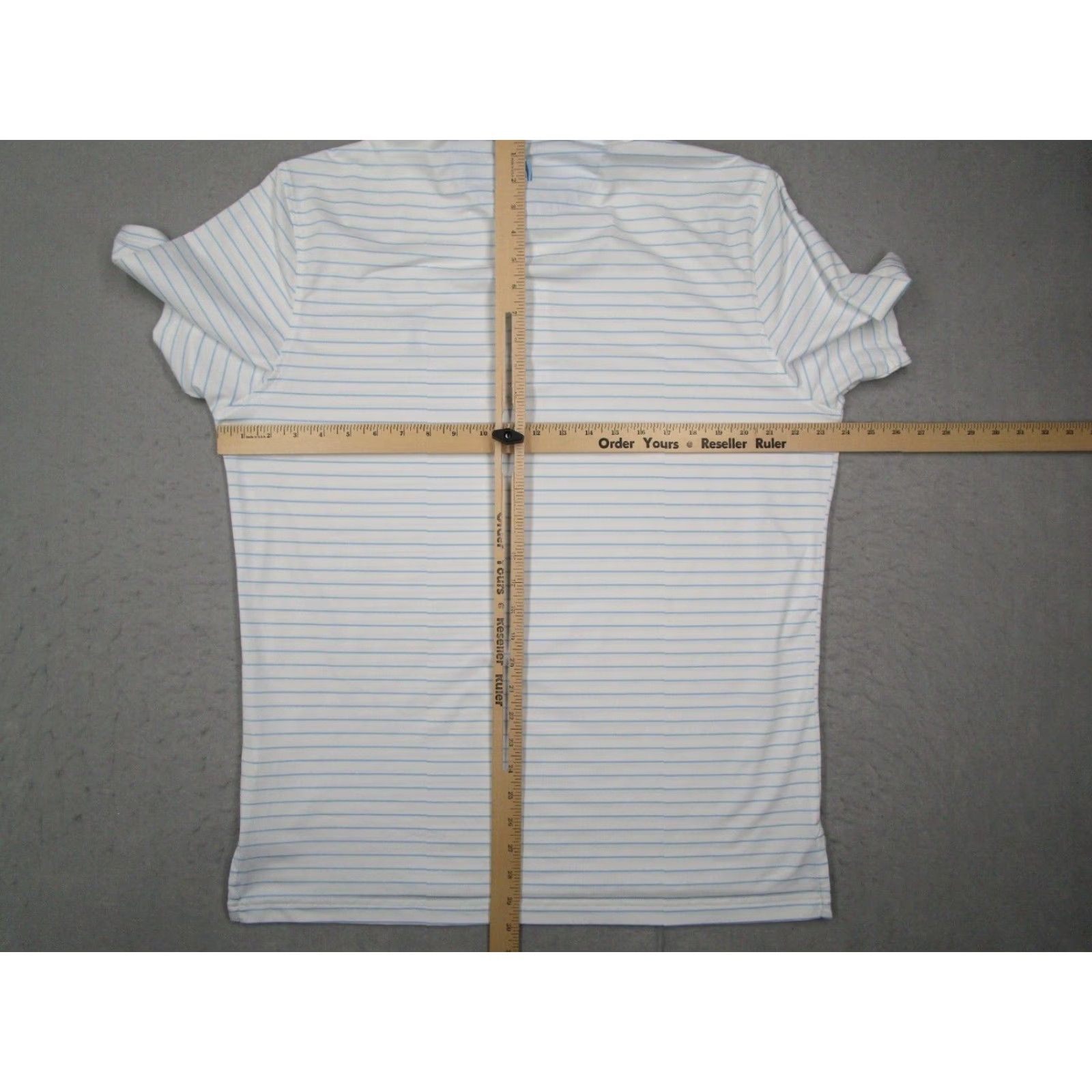 johnnie-O Johnnie O Polo Men Large White Striped Performance Golf UPF 50 Trophy 2023 Size US L / EU 52-54 / 3 - 6 Thumbnail