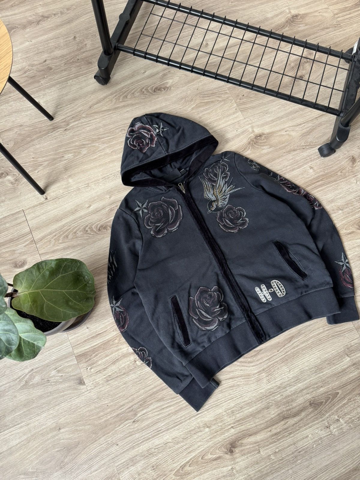 Harley Davidson Vintage Y2K Harley Davidson Tattoo Print Faded Hoodie Size L / US 10 / IT 46 - 2 Thumbnail