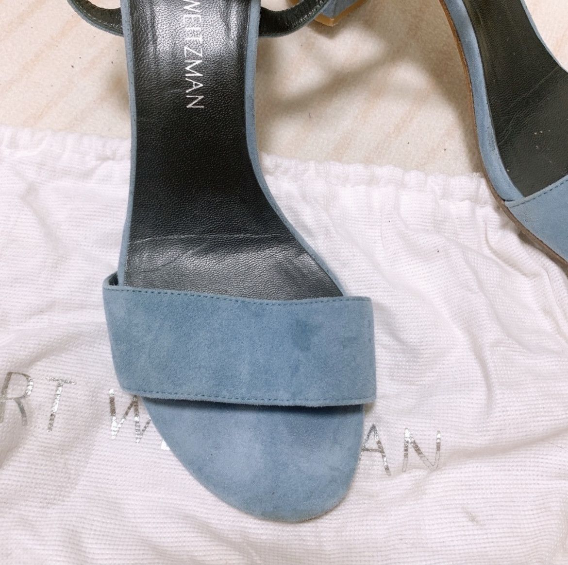 Stuart Weitzman Stuart Weitzman Blue Velvet Sandals US 7 1/2M Size US 7.5 / IT 37.5 - 4 Thumbnail
