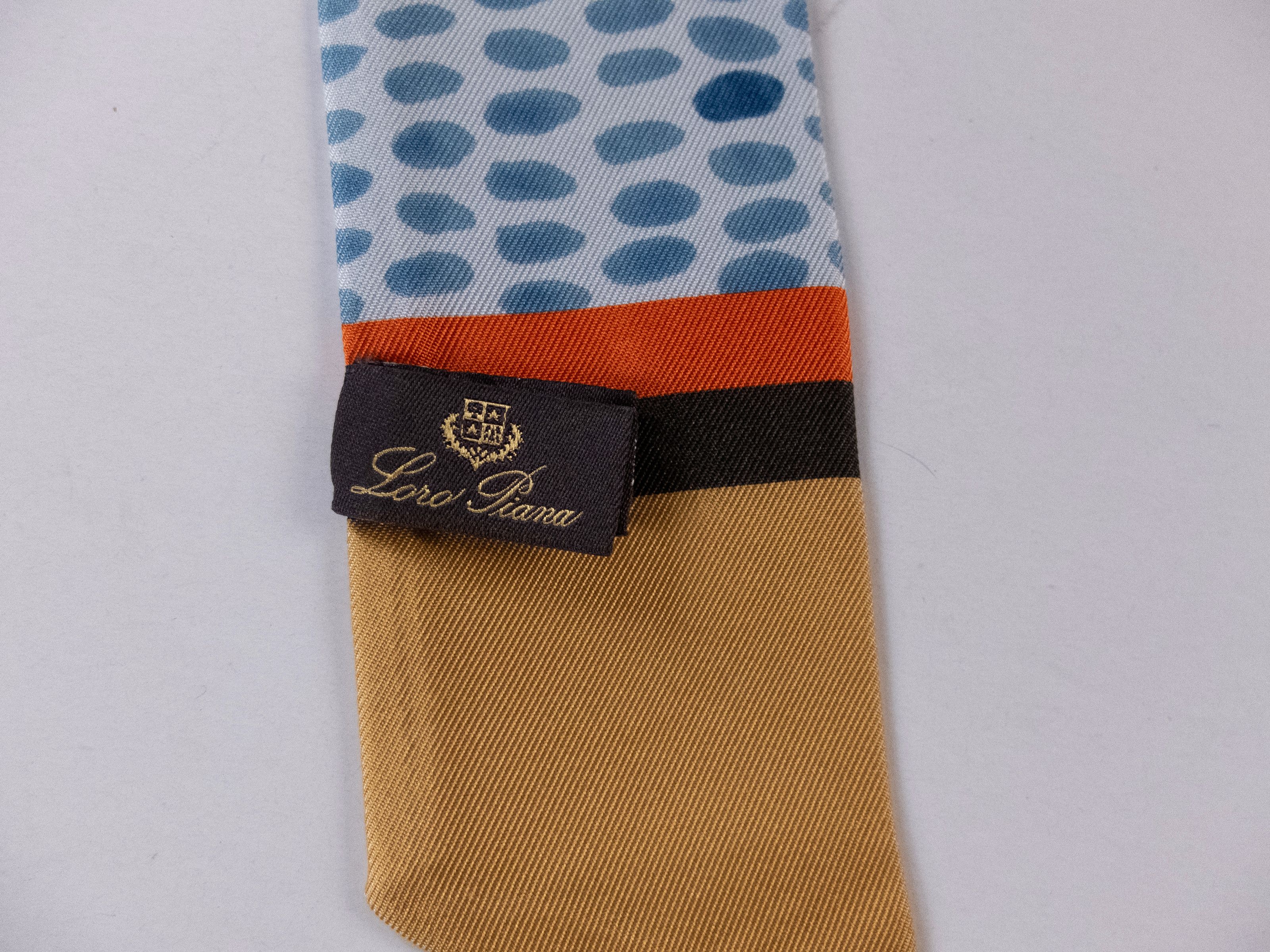 Loro Piana LORO PIANA Gocce D'Autunno blue teardrop silk mitzah scarf Size ONE SIZE - 2 Thumbnail