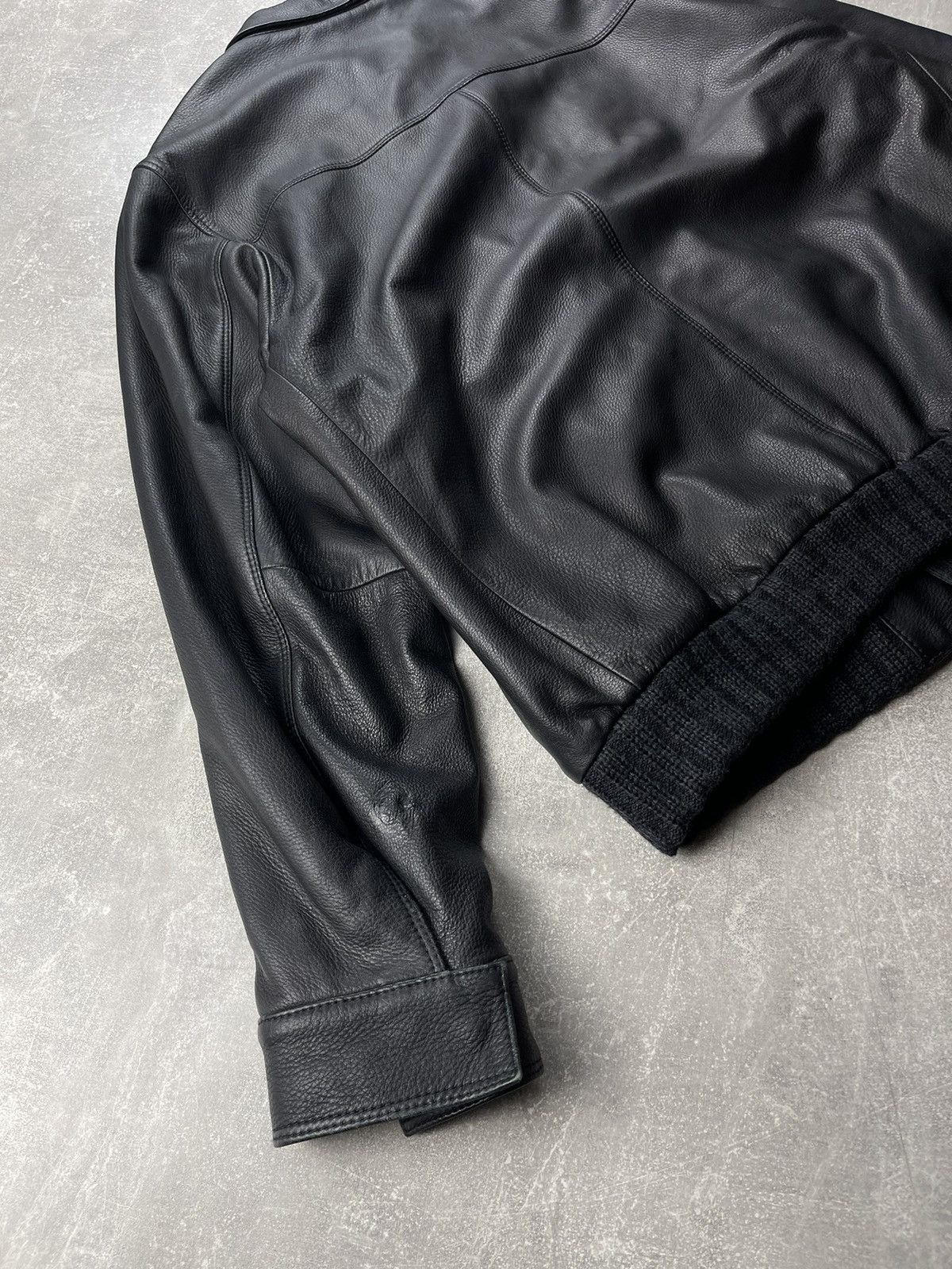 Genuine Leather × Gimo's Gimo's Luxury Black Cashmere Lining Leather Bomber Jacket Size US XL / EU 56 / 4 - 9 Thumbnail
