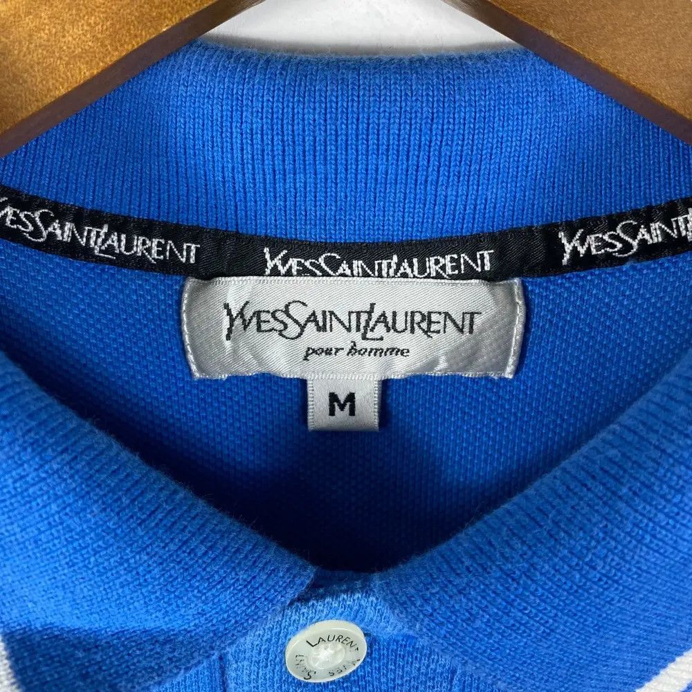 Vintage Vintage 90's YVES SAINT LAURENT Small Logo Pocket Polo Shirt Size US M / EU 48-50 / 2 - 5 Thumbnail