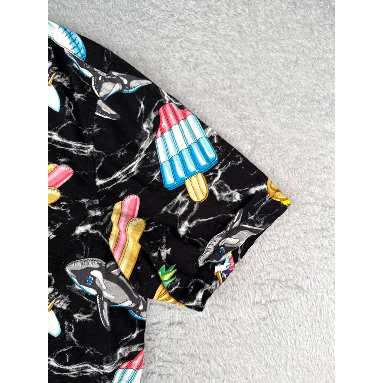 Vintage NEFF Shirt Men Medium Black Pool Party Float Ice Cream Hawaiian 100% Cotton Size US M / EU 48-50 / 2 - 2 Thumbnail
