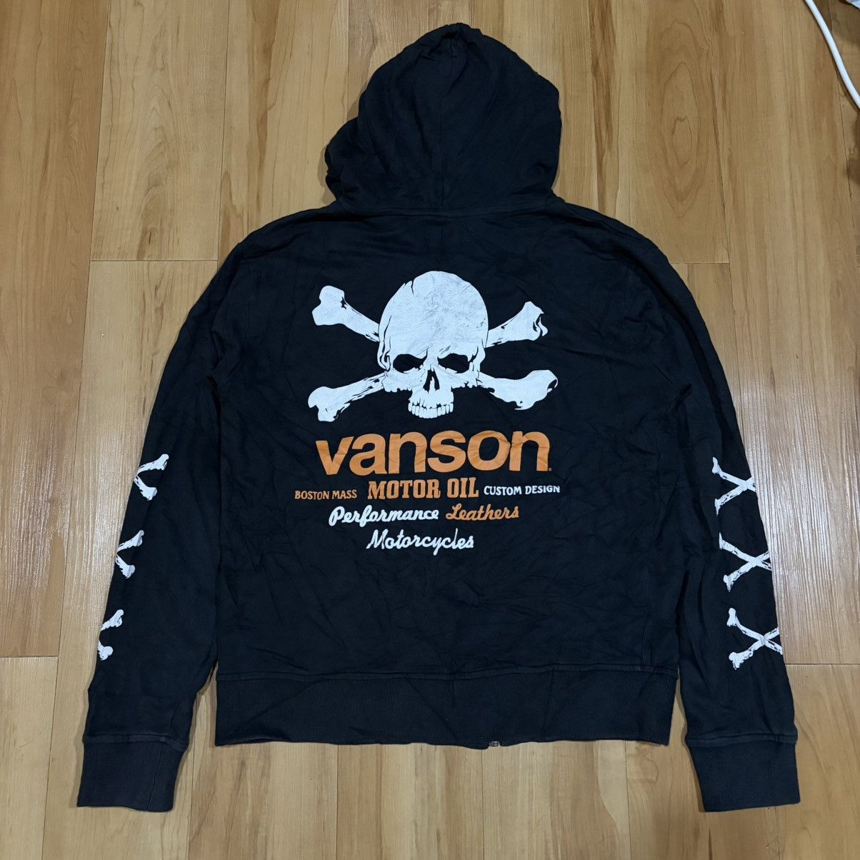 Vanson Leathers Vintage Vanson leathers skull zipper hoodie Size US L / EU 52-54 / 3 - 1 Thumbnail