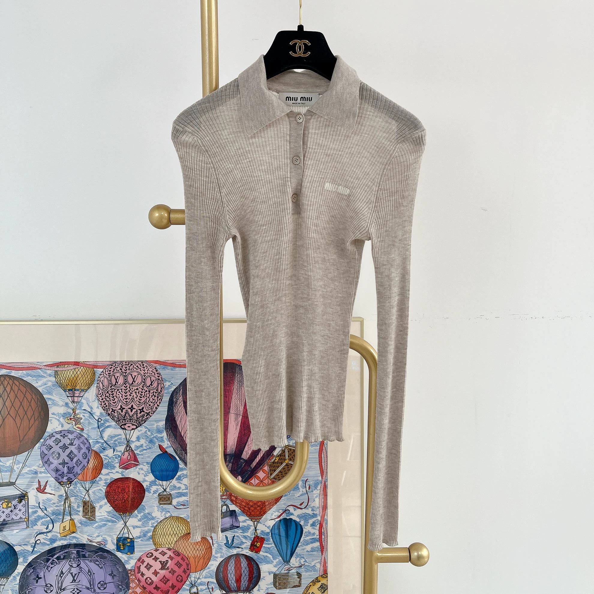 Miu Miu MIUMIU knit Polo neck top 1693 Size XS / US 0-2 / IT 36-38 - 1 Thumbnail