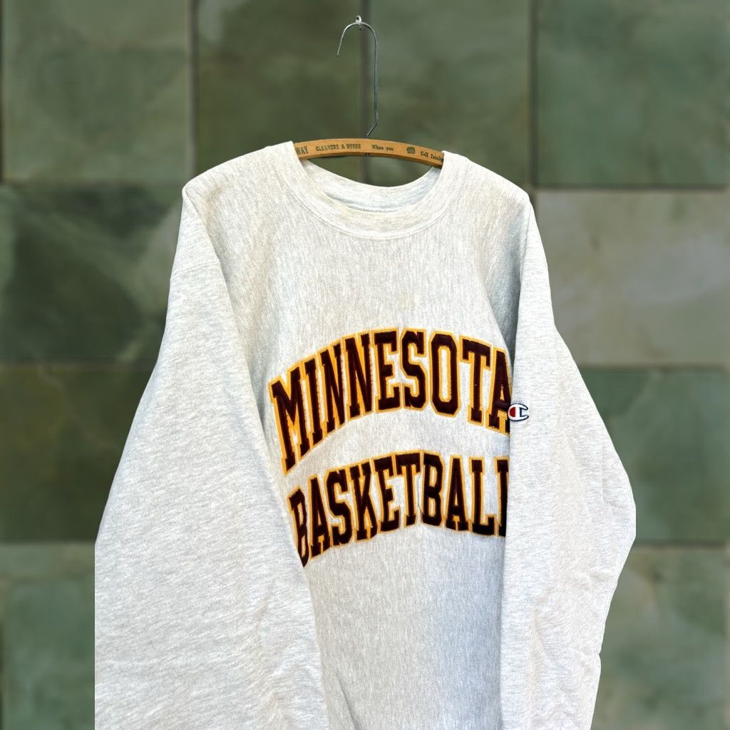 Champion VINTAGE Champion Reverse Weave Sweatshirt XL Gray Men 90s U Of M Gophers Team Issue Pullover Size US XL / EU 56 / 4 - 1 Thumbnail