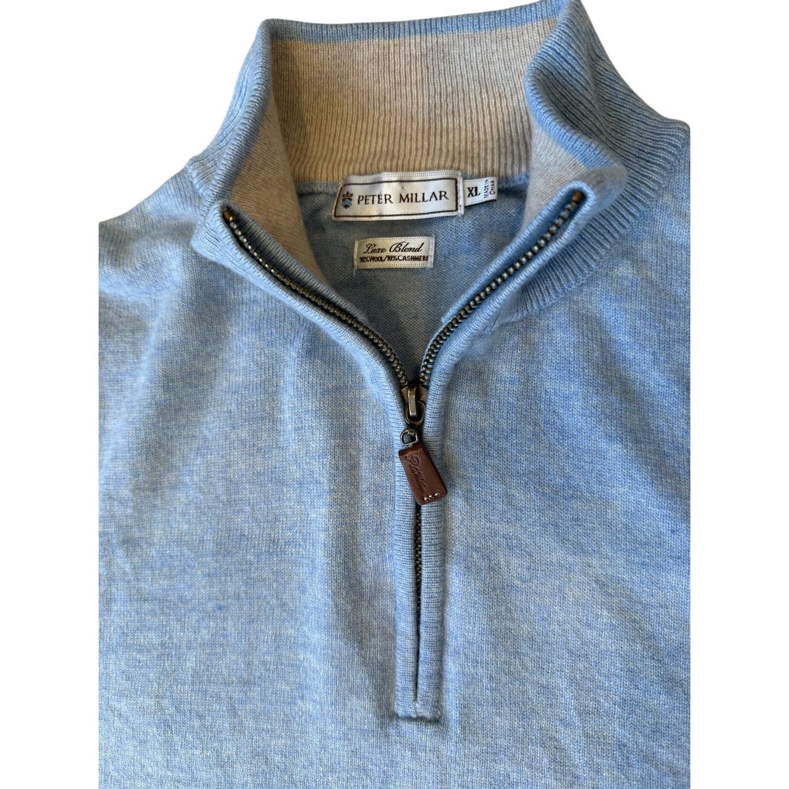 Peter Millar Sweater 1XL Light Blue Wool Cashmere Luxe Blend, Men's — image 3 of 6