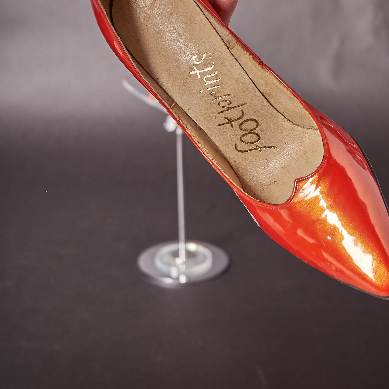 Vintage 1980s Metallic Lipstick Red Heels Pumps Size US 5 / IT 35 - 9 Thumbnail