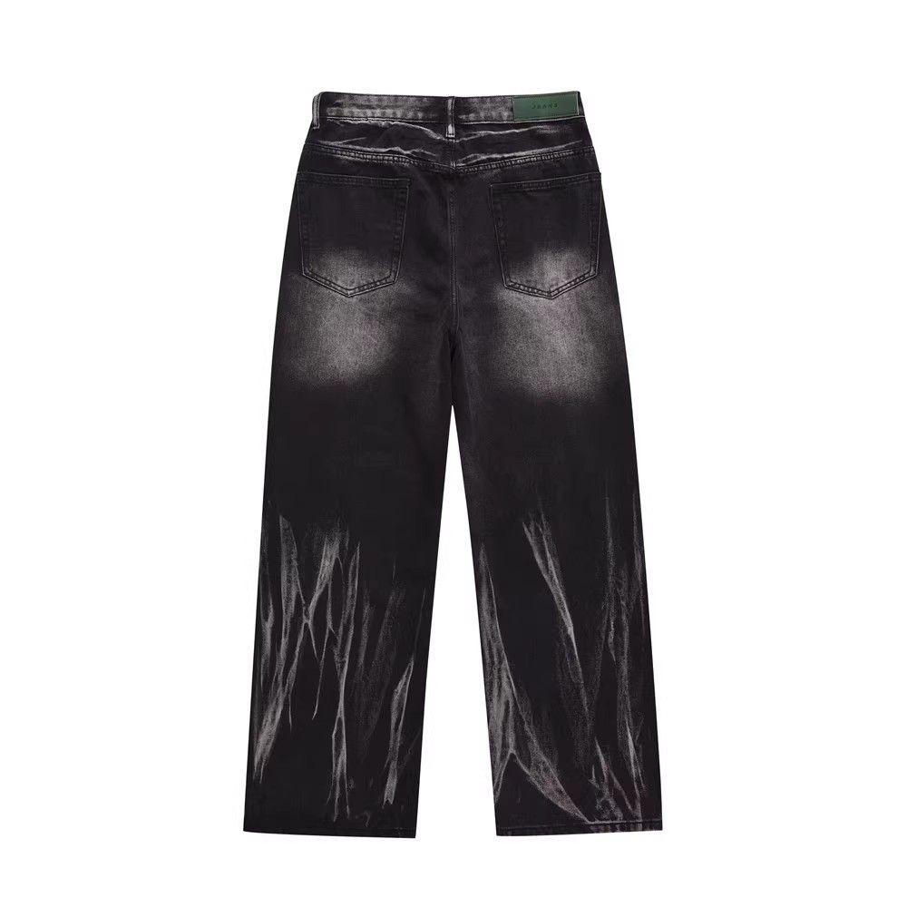 Japanese Brand × Vintage Men's street tie-dyed straight washed distressed jeans Size US 32 / EU 48 - 2 Thumbnail