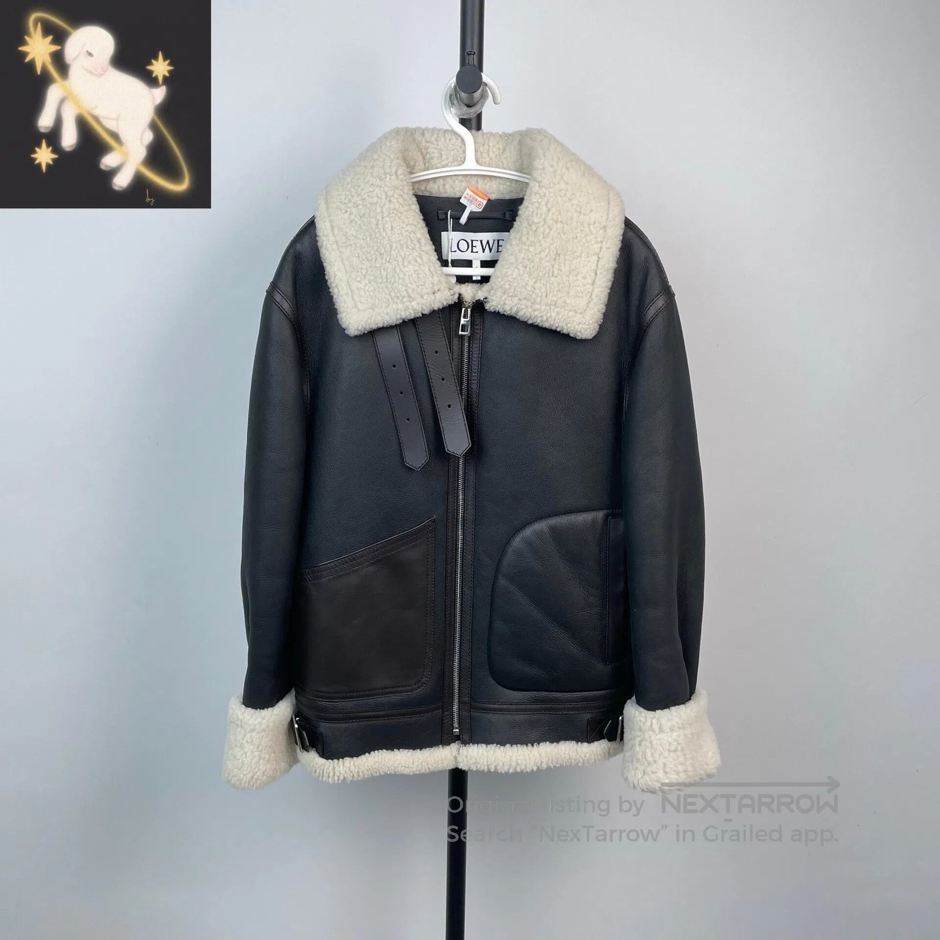Loewe Loewe Black bi-color leather and fur hooded jacket with fu Size US S / EU 44-46 / 1 - 1 Thumbnail