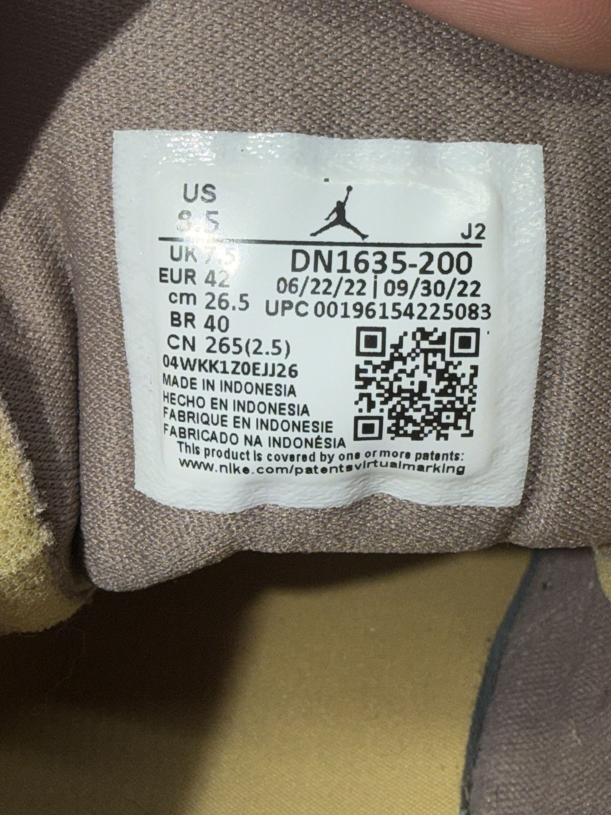Nike Air Jordan 1 Low SE Craft Inside Out-Taupe Haze size 8.5 Size US 8.5 / EU 41-42 - 9 Thumbnail