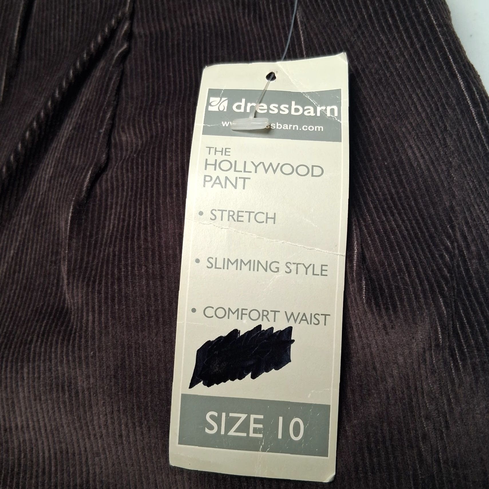 Vintage VINTAGE Dressbarn Pants Women 10 Brown Corduroy Elastic Waist High Rise 28" W/ Stretch Tapered NOS Size 32" / US 10 / IT 46 - 6 Thumbnail