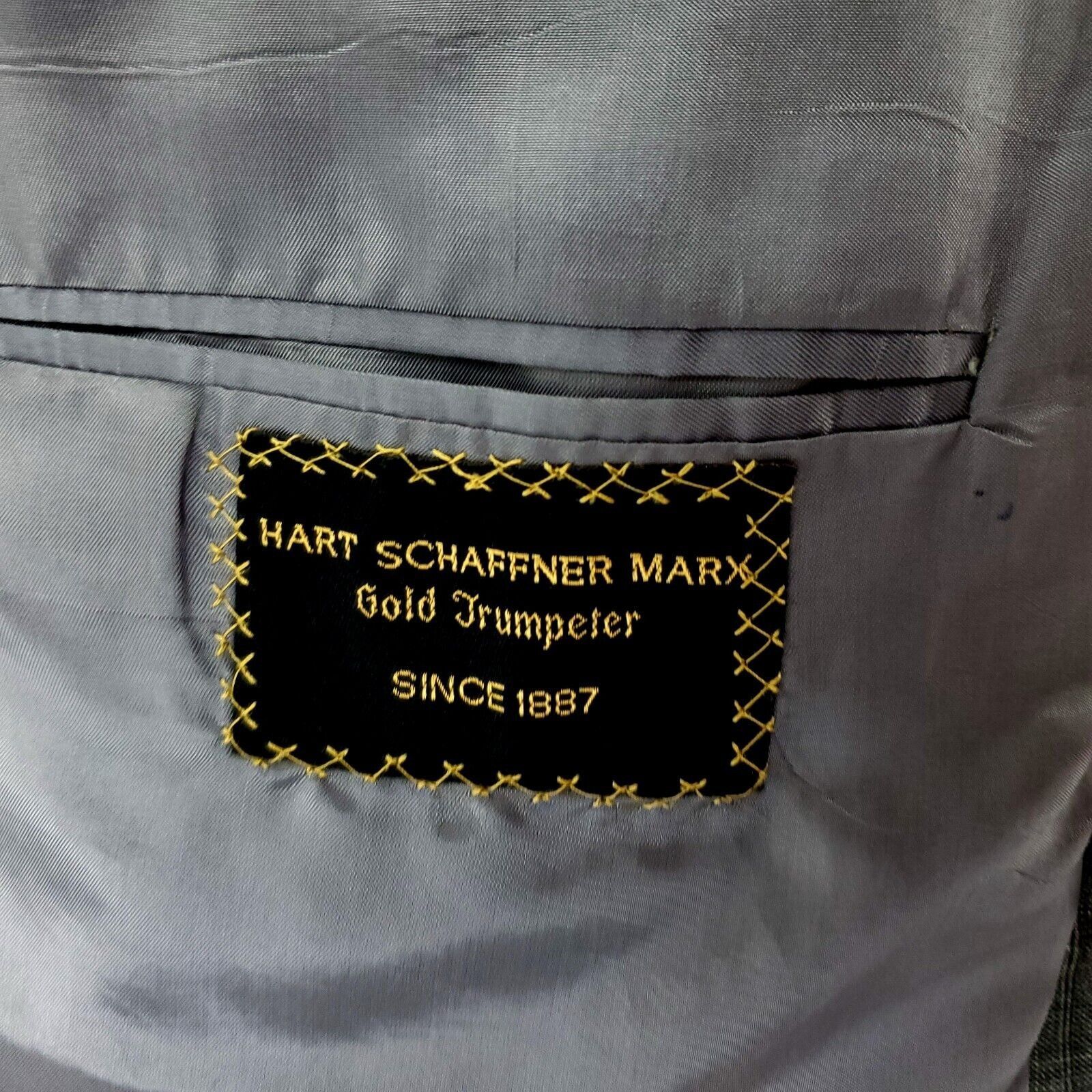 Hart Schaffner Marx Hart Schaffner Marx Gold Trumpeter Wool 2 Button Blazer 44L Size 44L - 7 Thumbnail
