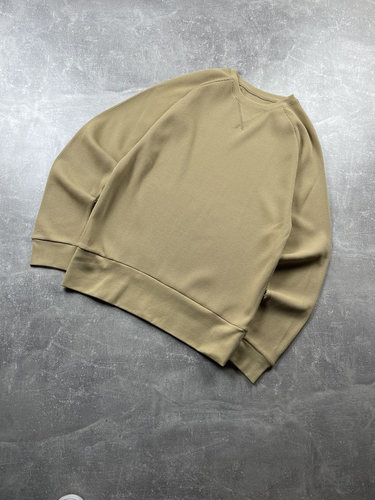 Universal Works Universal Works Waffle Crewneck Sweatshirt Sand Beige Size US L / EU 52-54 / 3 - 1 Thumbnail