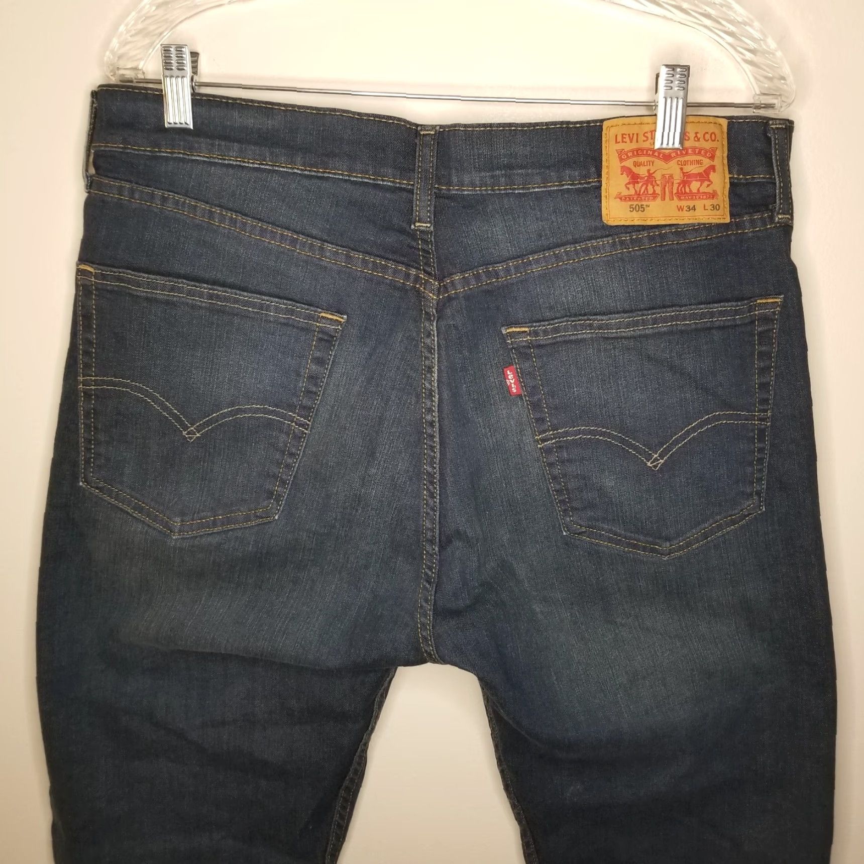 Levi's VINTAGE (if applicable) – Levi's 505 Jeans – Jeans – Men – 34x30 – Distressed Straight Blue Denim – Levi's 505 – 34x30 Mens Jeans Size US 34 / EU 50 - 6 Thumbnail