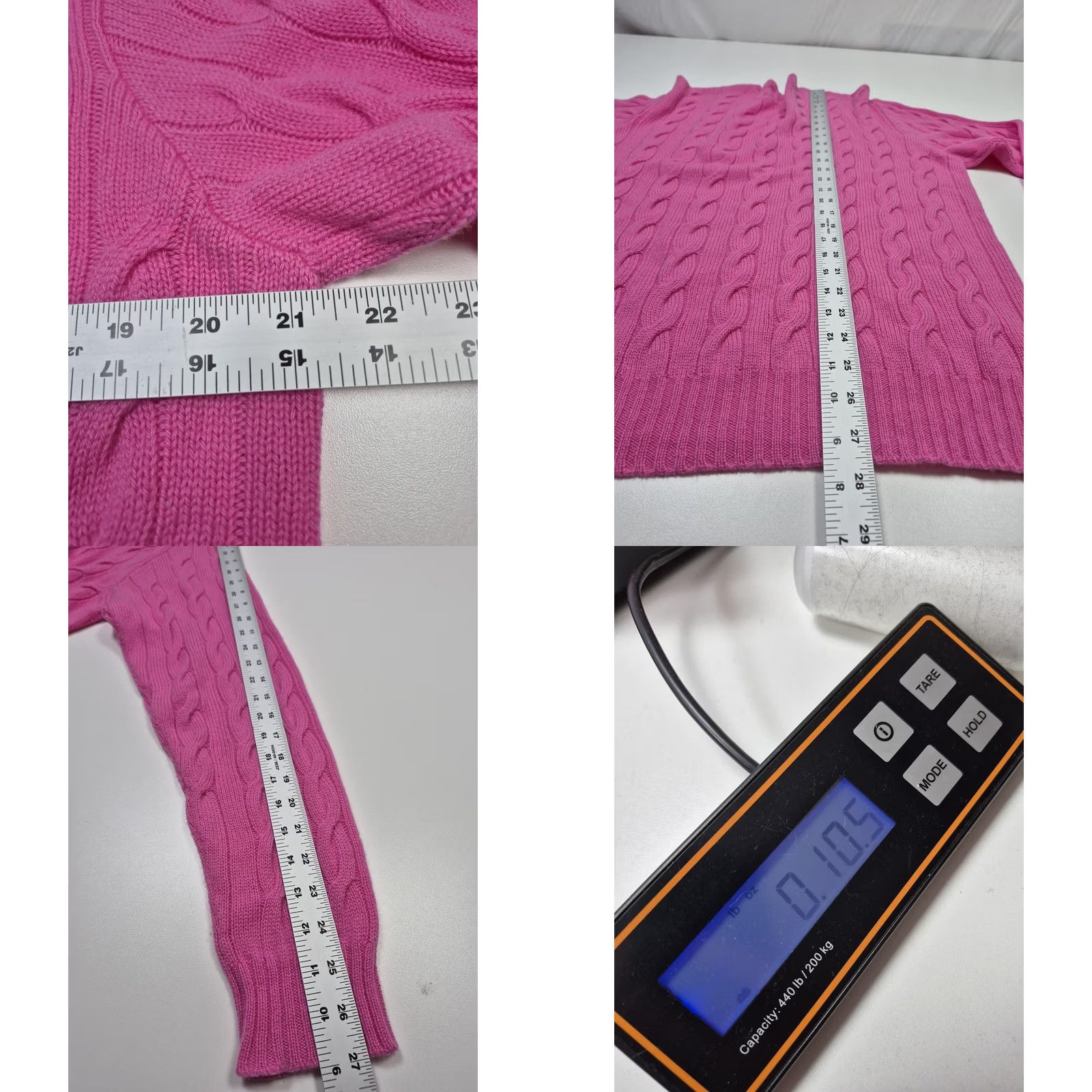 Ralph Lauren Ralph Lauren Purple Label Sweater Women's XL Pink Cable Knit Cashmere Italy Crew Neck Size XL / US 12-14 / IT 48-50 - 8 Thumbnail