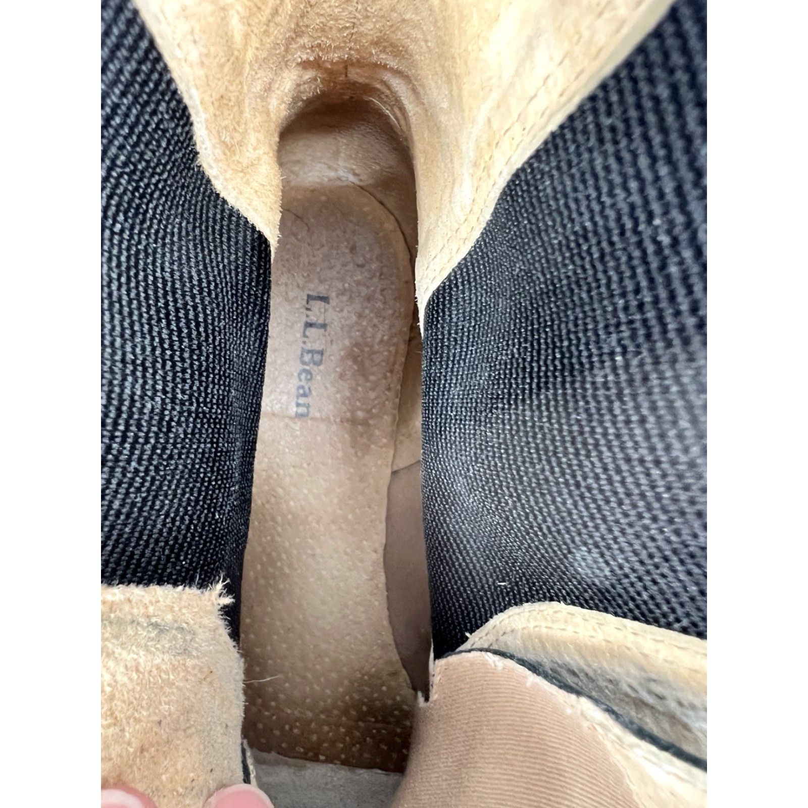 Vintage LL BEAN Women's Leather Ankle Boots Chelsea 8W Black Zip 1” Heel Block Toe Almond Boots Women Shoes Size US 8 / IT 38 - 7 Thumbnail