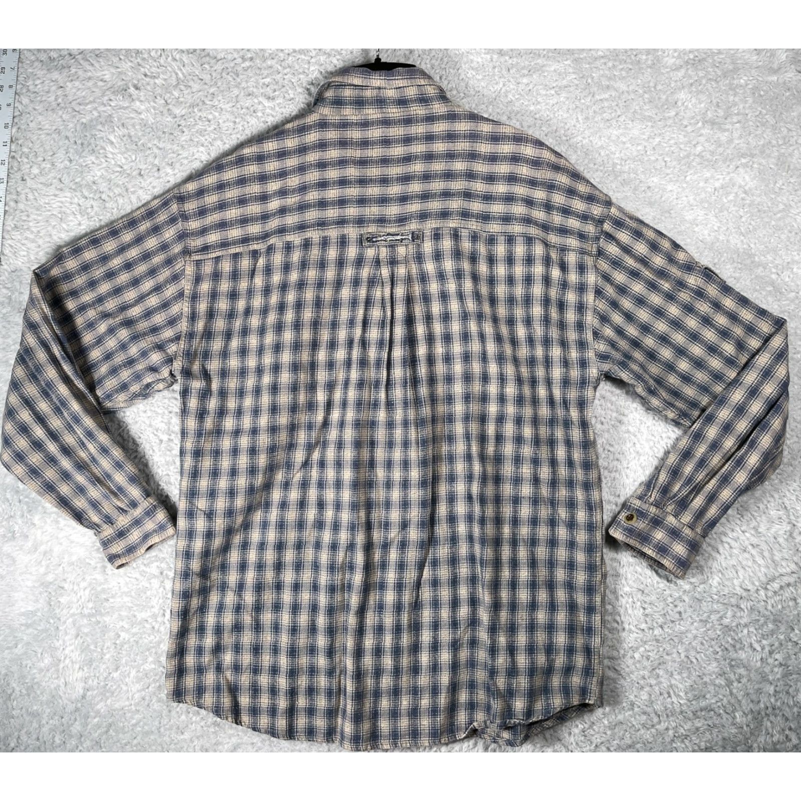 Barracuda Fryday Club Shirt Men’s Button-Up Blue 100% Cotton L/S Plaid Angler Fishing Button-Down with Pockets Size US L / EU 52-54 / 3 - 2 Thumbnail