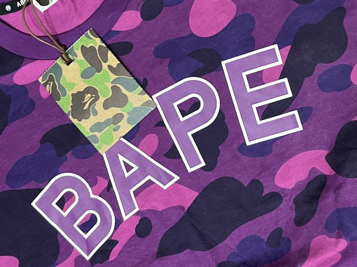 Bape Purple Camo Tee Bape Spellout Logo New With Tags Size US L / EU 52-54 / 3 - 2 Thumbnail