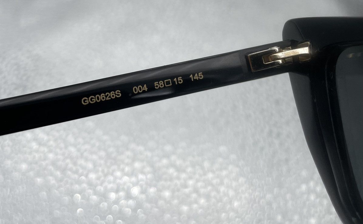 Gucci Gucci Men's Black Acetate Rectangle Sunglasses Size ONE SIZE - 5 Thumbnail