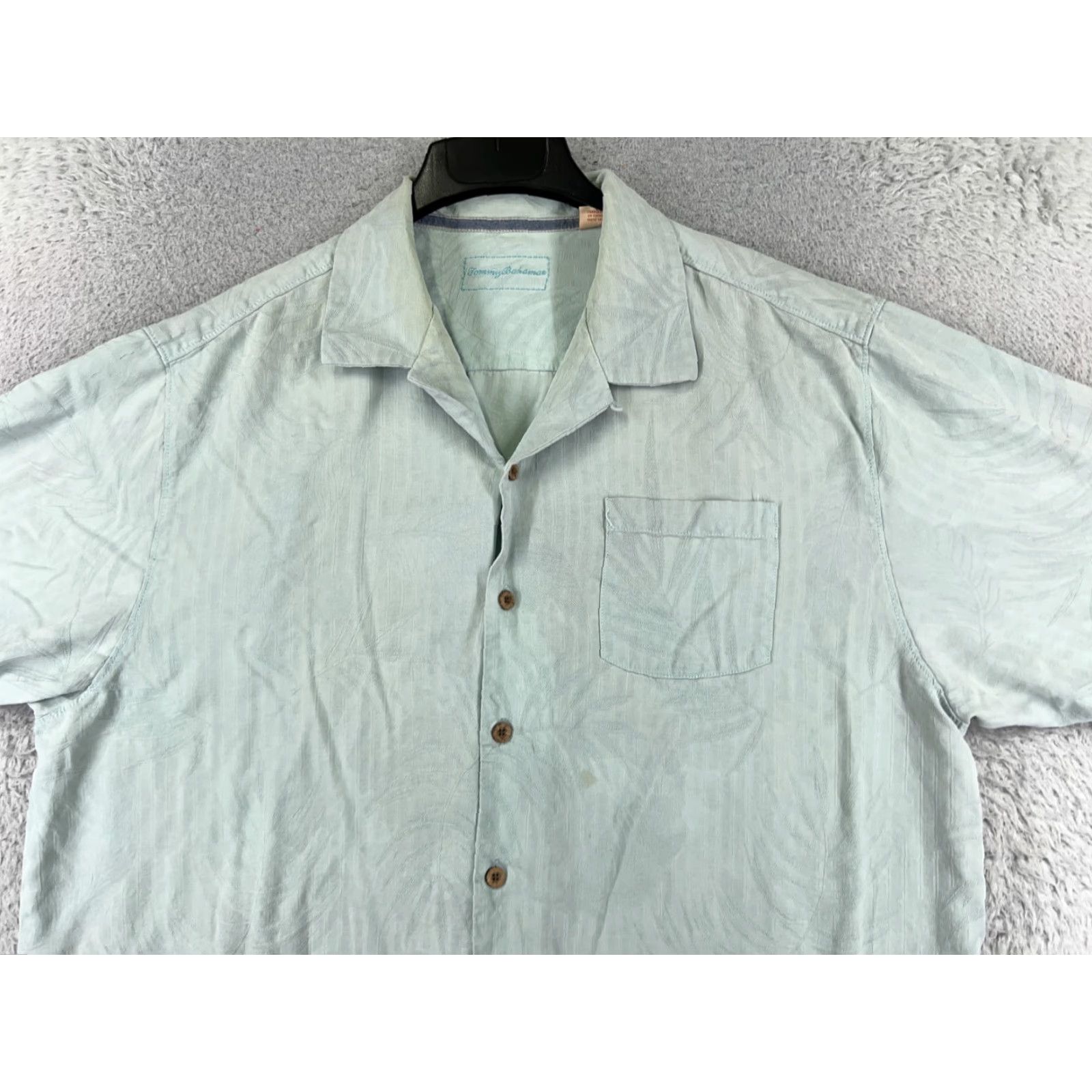 Tommy Bahama Tommy Bahama Shirt Men XL Blue Stripe Button-Up Silk Hawaiian Aloha Beach Resort 100% Silk Short Sleeve Button-Up Mens Size US XL / EU 56 / 4 - 4 Thumbnail