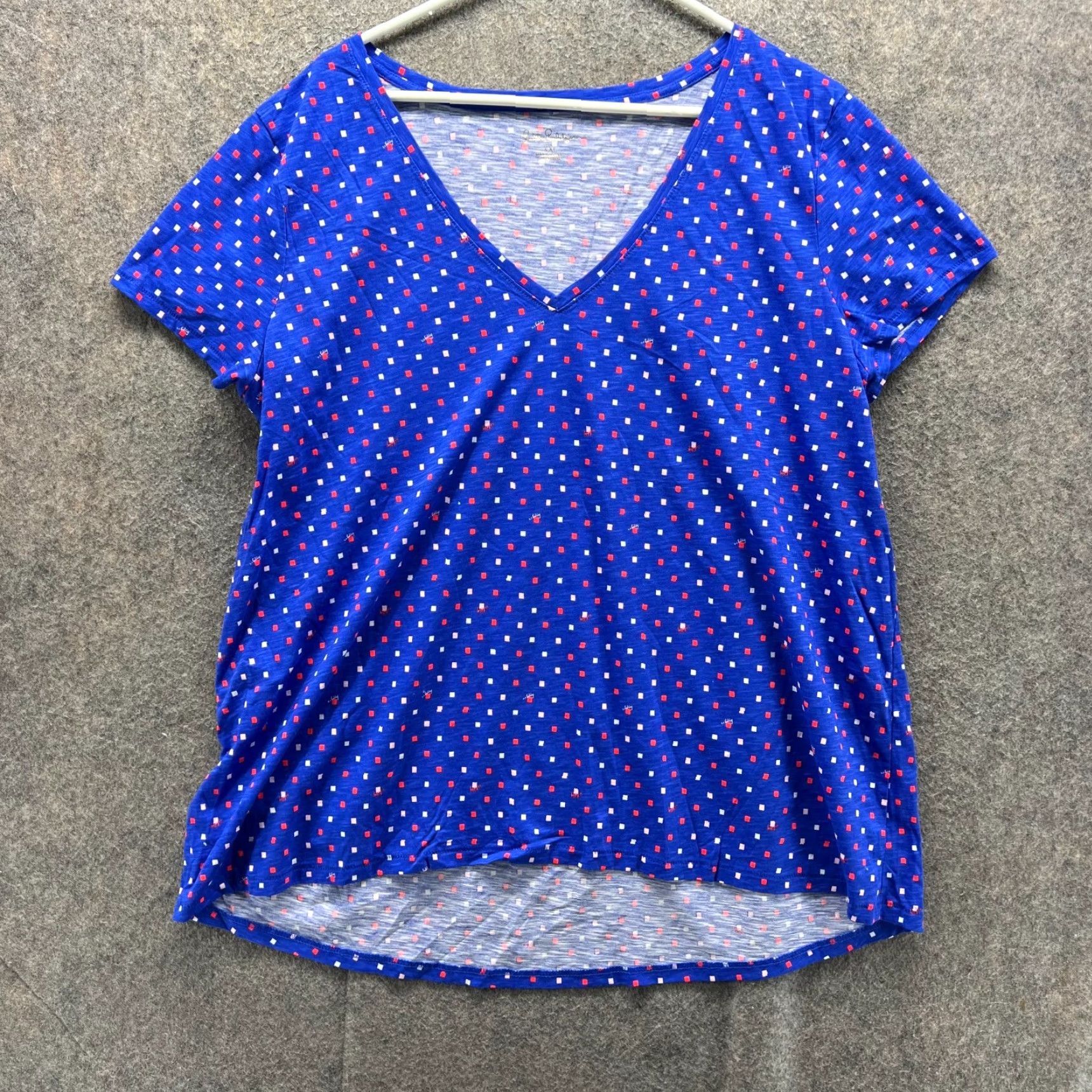 Lilly Pulitzer VINTAGE Lilly Pulitzer Shirt Women 2XL Blue Etta V Neck Top Tee Seabreeze Low Tide Dots Polka Dot Short Sleeve Casual Womens Size XXL / US 16-18 / IT 52-54 - 2 Thumbnail