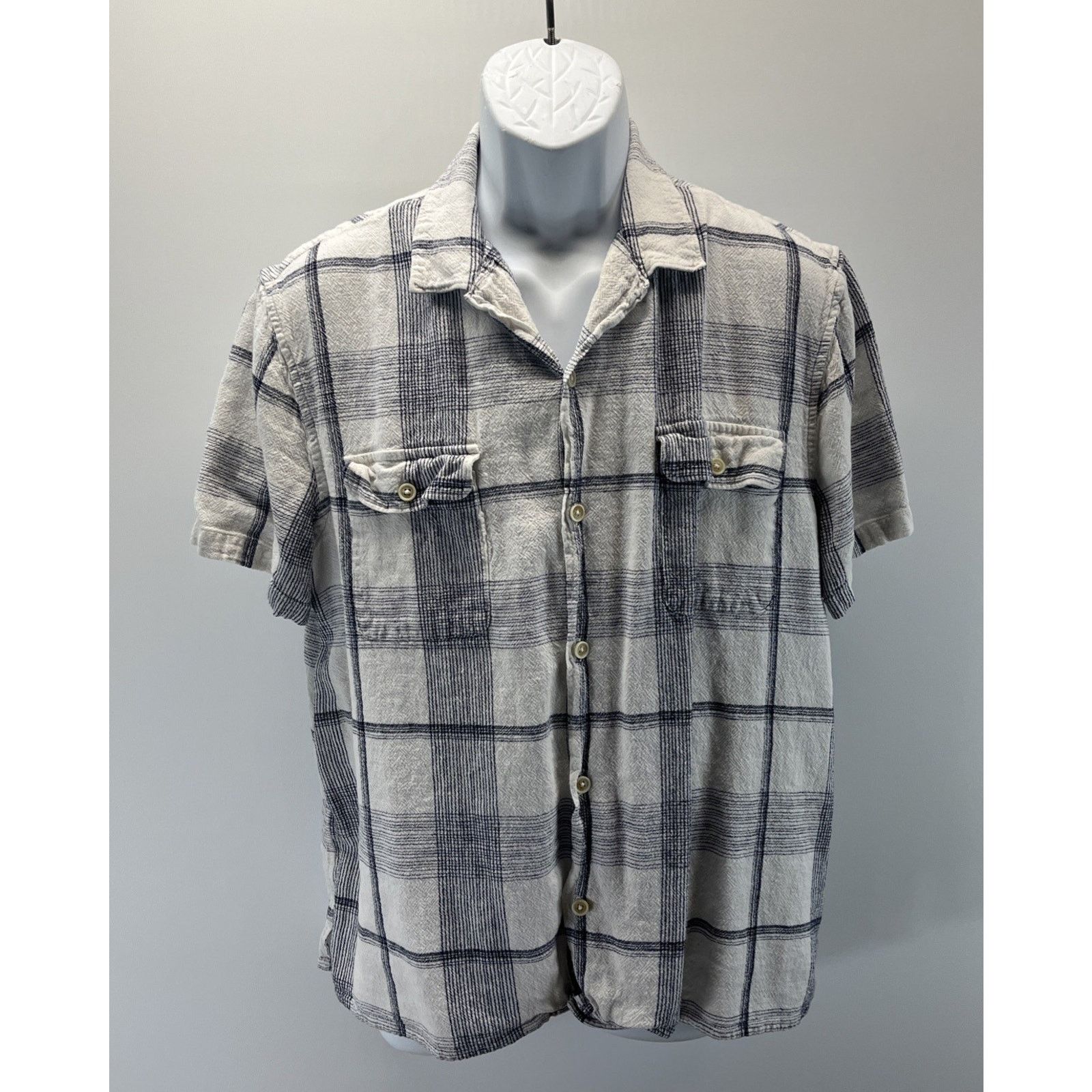 Lucky Brand Lucky Brand Linen Blend Plaid Button Front Shirt Men's XL Size US XL / EU 56 / 4 - 1 Thumbnail