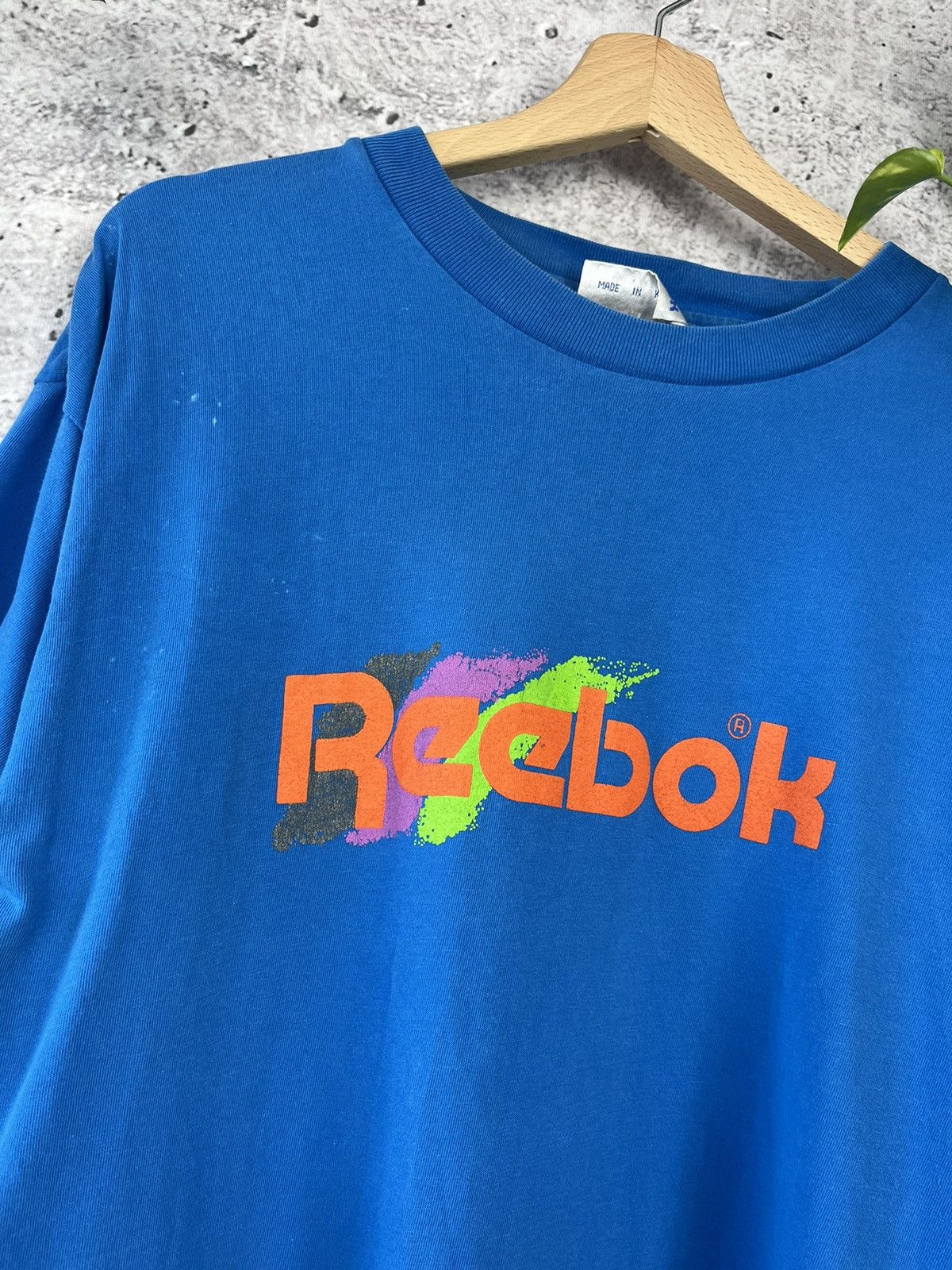 Reebok × Vintage Reebok Vintage 90s Logo Blue T-shirt (M) Size US L / EU 52-54 / 3 - 2 Thumbnail