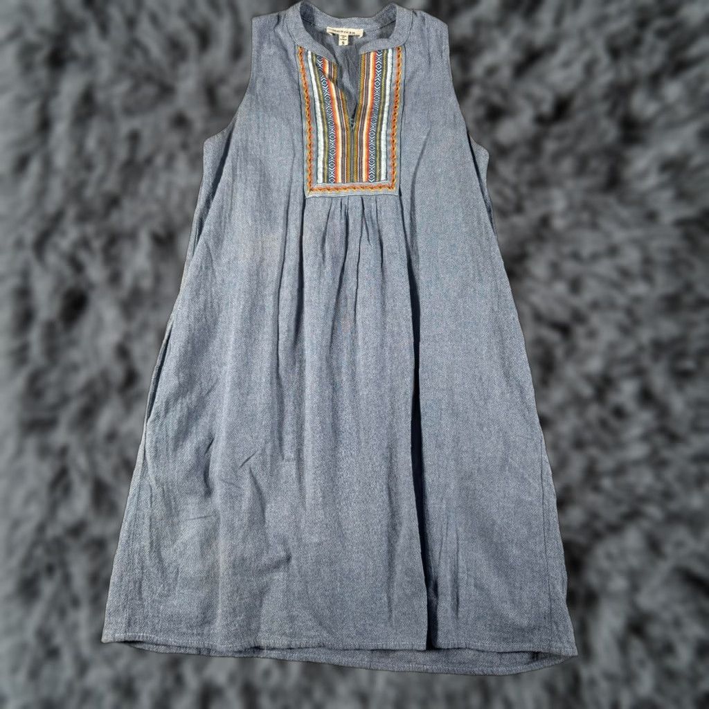 Vintage Monteau Dress Womens Small Cottagecore Prairie Geometric Embroidered Flowy Boho Size S / US 4 / IT 40 - 1 Thumbnail