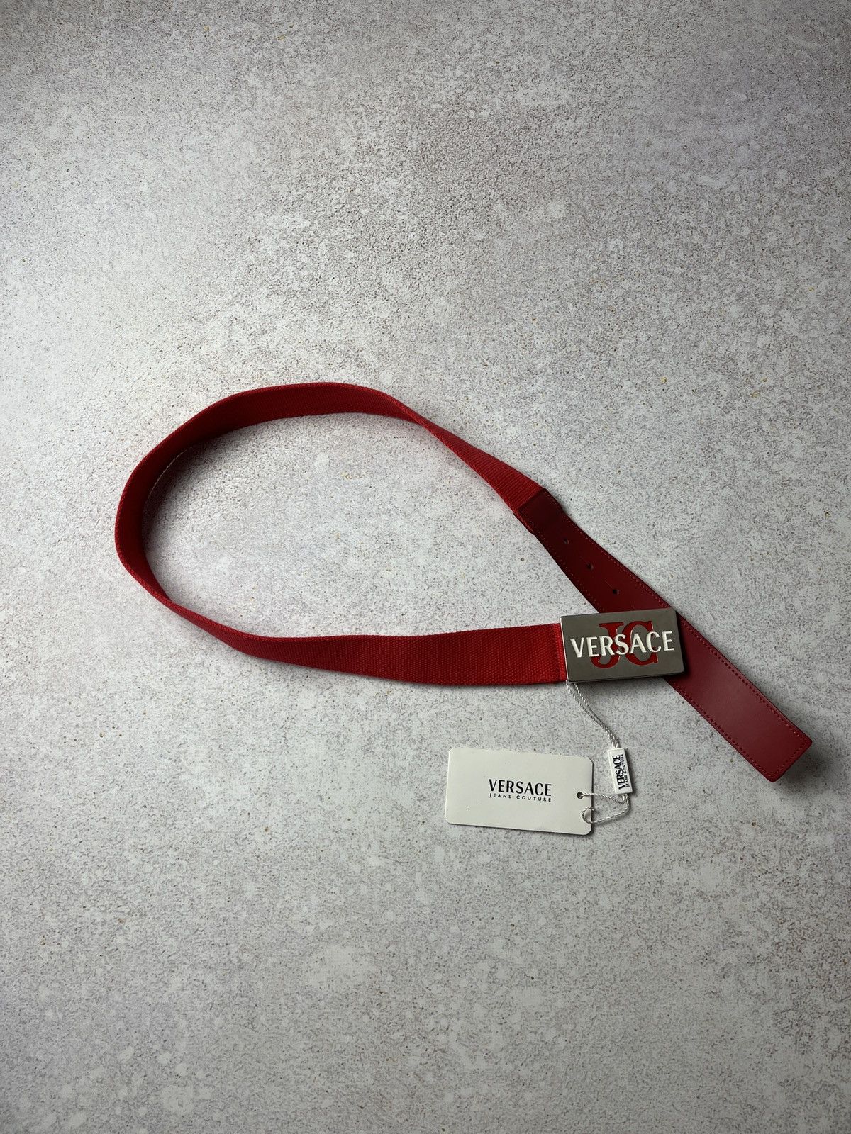 Versace Jeans Couture Versace Jeans Couture Logo Plaque Buckle Leather Belt NV5F10 Size ONE SIZE - 1 Thumbnail