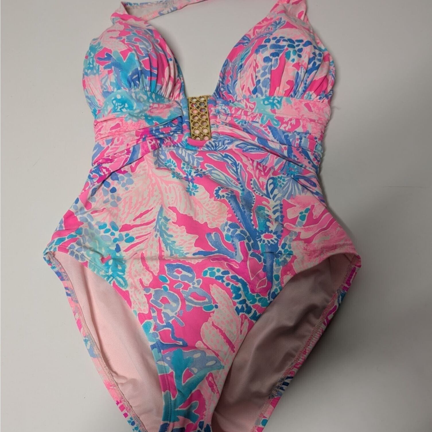 Designer Lilly Pulitzer Lanai Halter One Piece Halter Swimsuit Womens Size M / US 6-8 / IT 42-44 - 2 Thumbnail